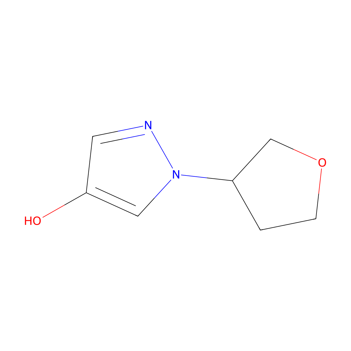 1-(oxolan-3-yl)-1H-pyrazol-4-ol molecular structure, CAS 1603499-84-8