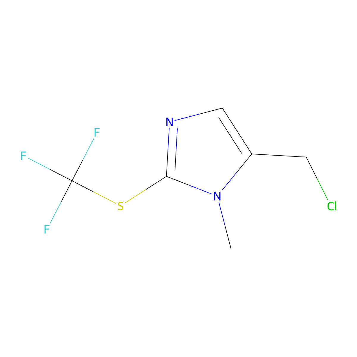 5-(chloromethyl)-1-methyl-2-[(trifluoromethyl)sulfanyl]-1H-imidazole molecular structure, CAS 1603503-05-4