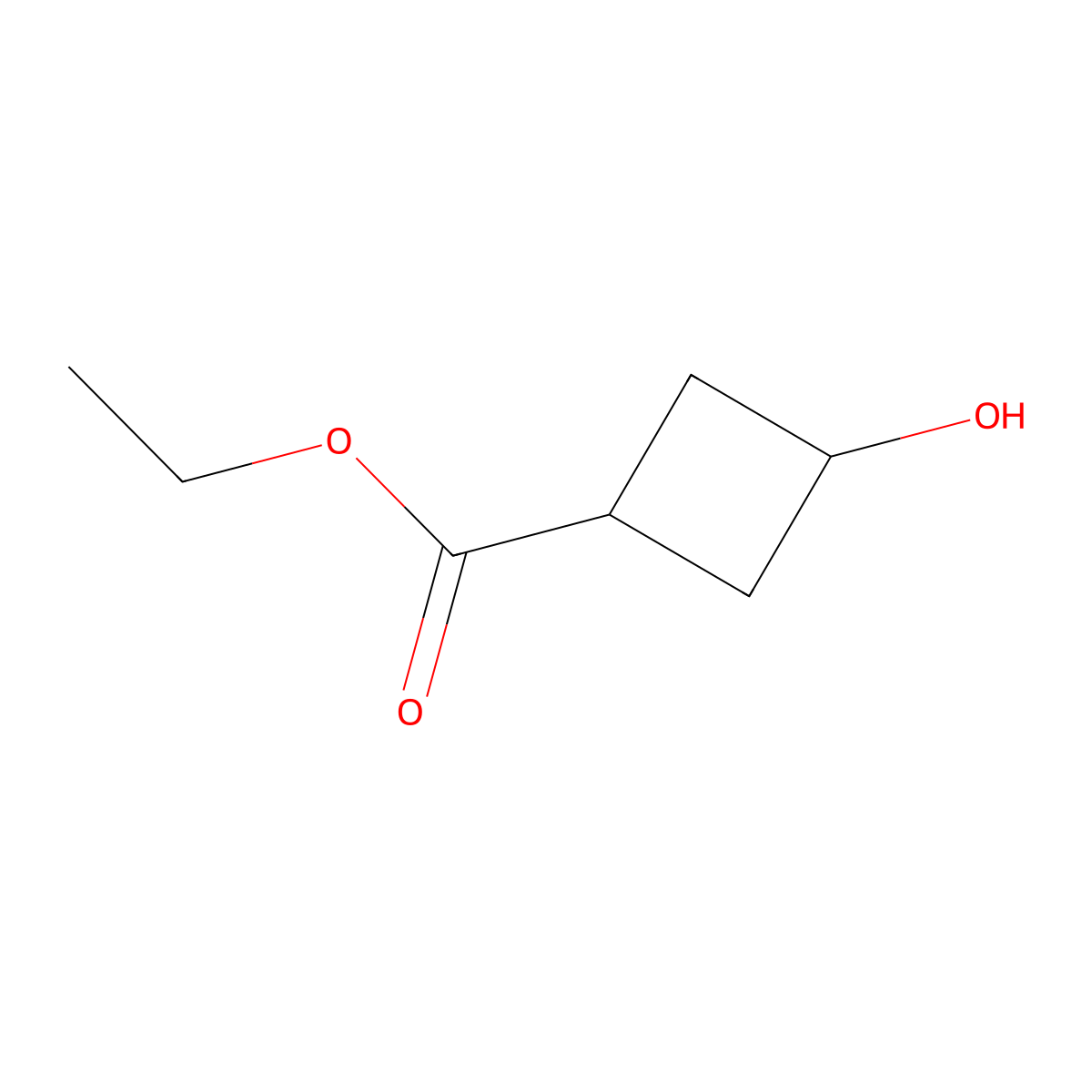 Ethyl 3-hydroxycyclobutane-1-carboxylate molecular structure, CAS 160351-88-2
