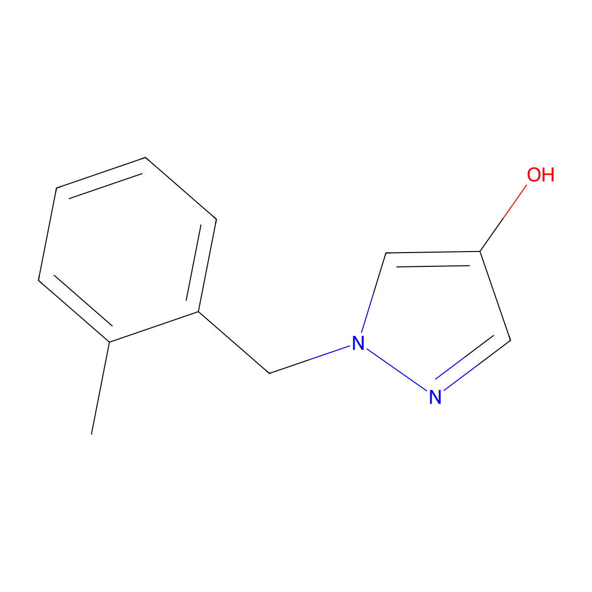 1-[(2-methylphenyl)methyl]-1H-pyrazol-4-ol molecular structure, CAS 1603517-86-7