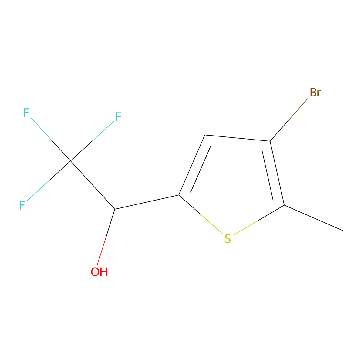 1-(4-Bromo-5-methylthiophen-2-yl)-2,2,2-trifluoroethan-1-ol molecular structure, CAS 1603522-42-4