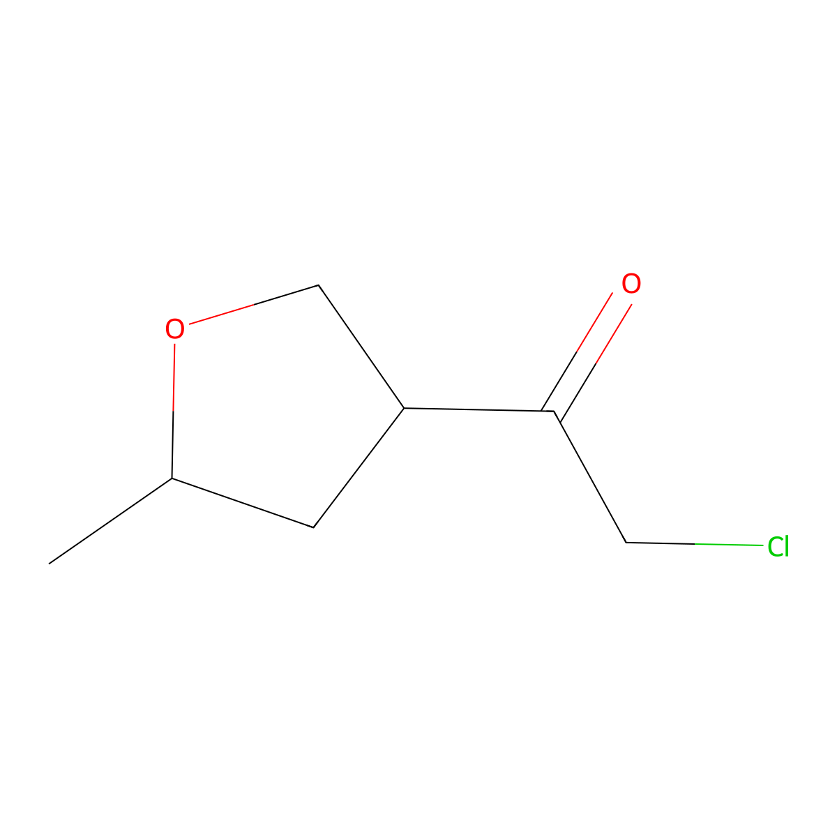 2-Chloro-1-(5-methyloxolan-3-yl)ethan-1-one molecular structure, CAS 1603529-15-2