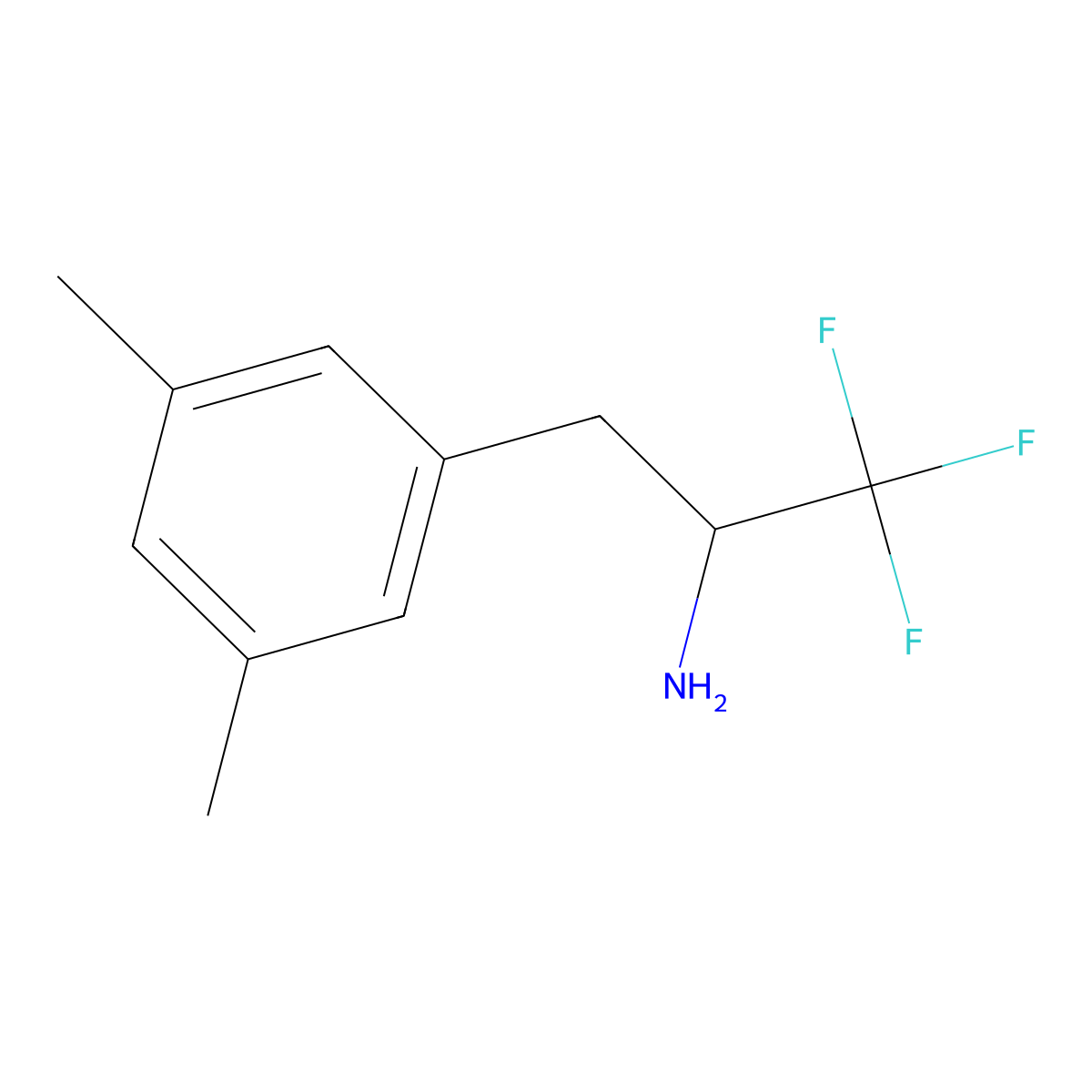 3-(3,5-Dimethylphenyl)-1,1,1-trifluoropropan-2-amine molecular structure, CAS 1603531-90-3