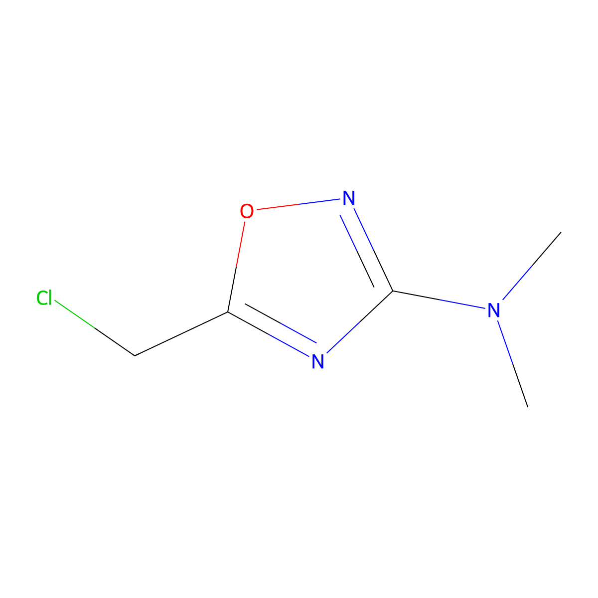 5-(chloromethyl)-N,N-dimethyl-1,2,4-oxadiazol-3-amine molecular structure, CAS 1603533-85-2