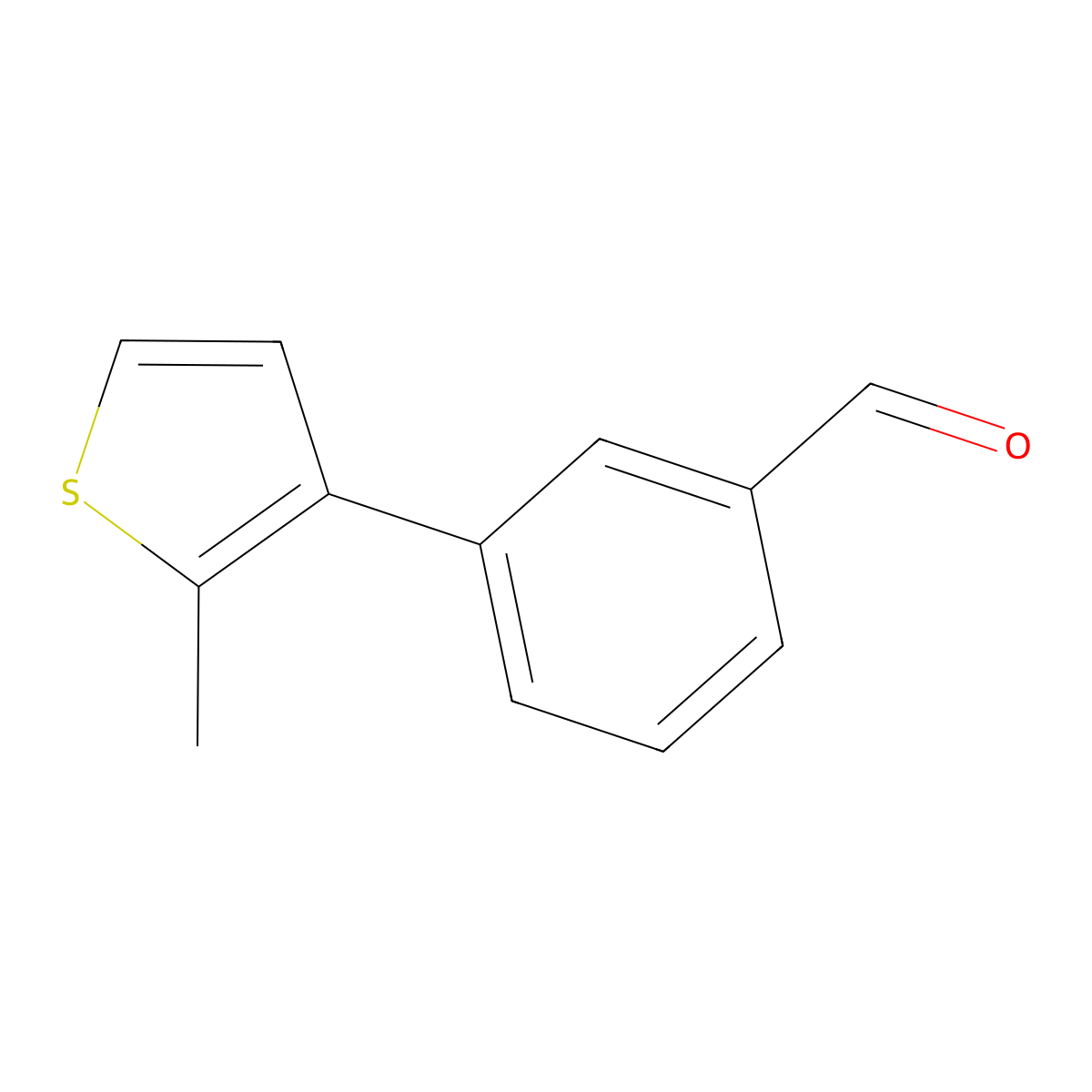 3-(2-Methylthiophen-3-yl)benzaldehyde molecular structure, CAS 1603535-36-9