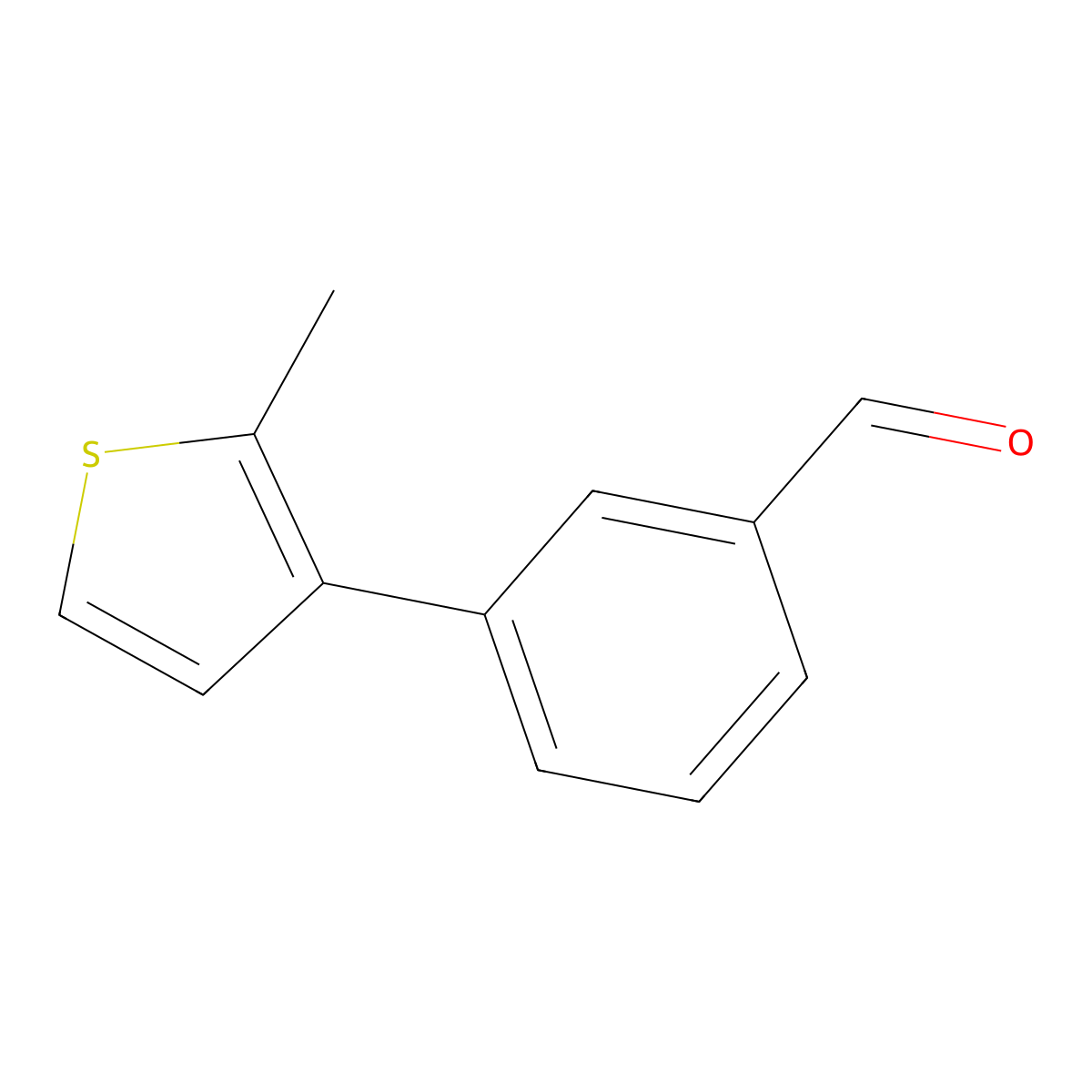 3-(2-Methylthiophen-3-yl)benzaldehyde molecular structure, CAS 1603535-36-9