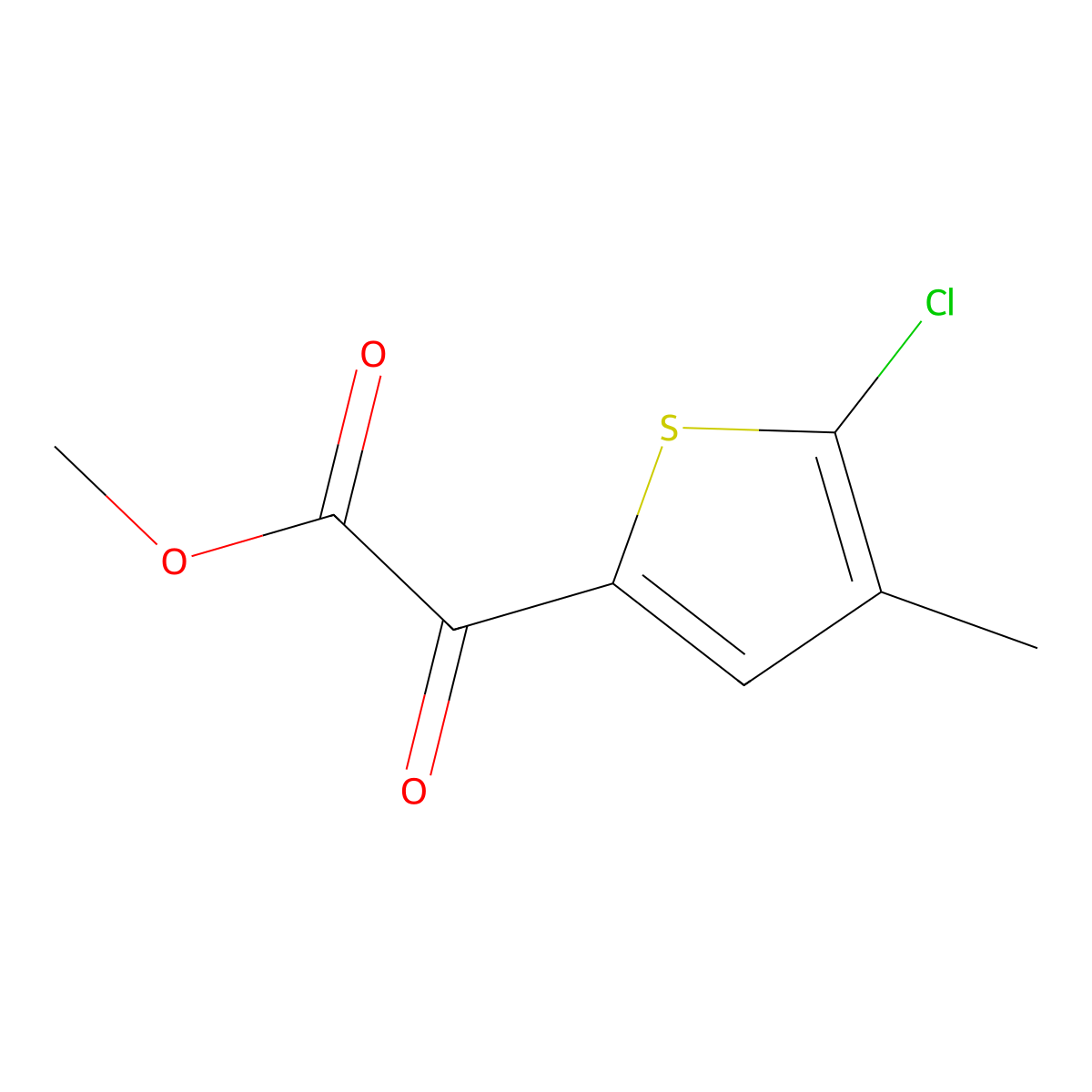 Methyl 5-chloro-4-methyl-alpha-oxo-2-thiopheneacetate molecular structure, CAS 1603538-44-8