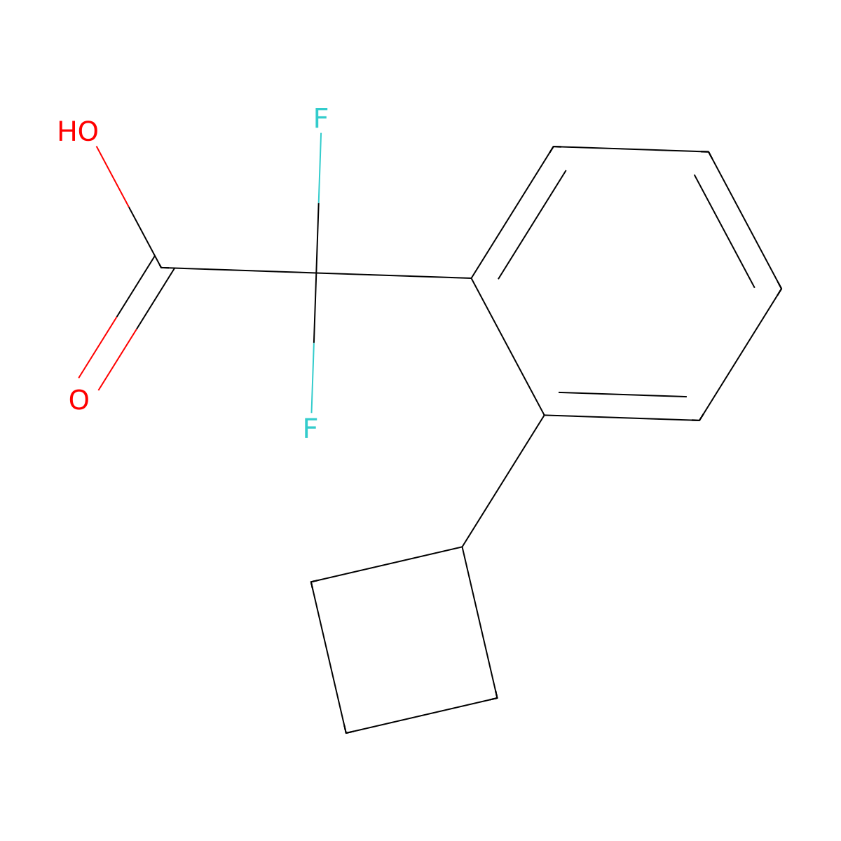 2-(2-Cyclobutylphenyl)-2,2-difluoroacetic acid molecular structure, CAS 1603549-42-3