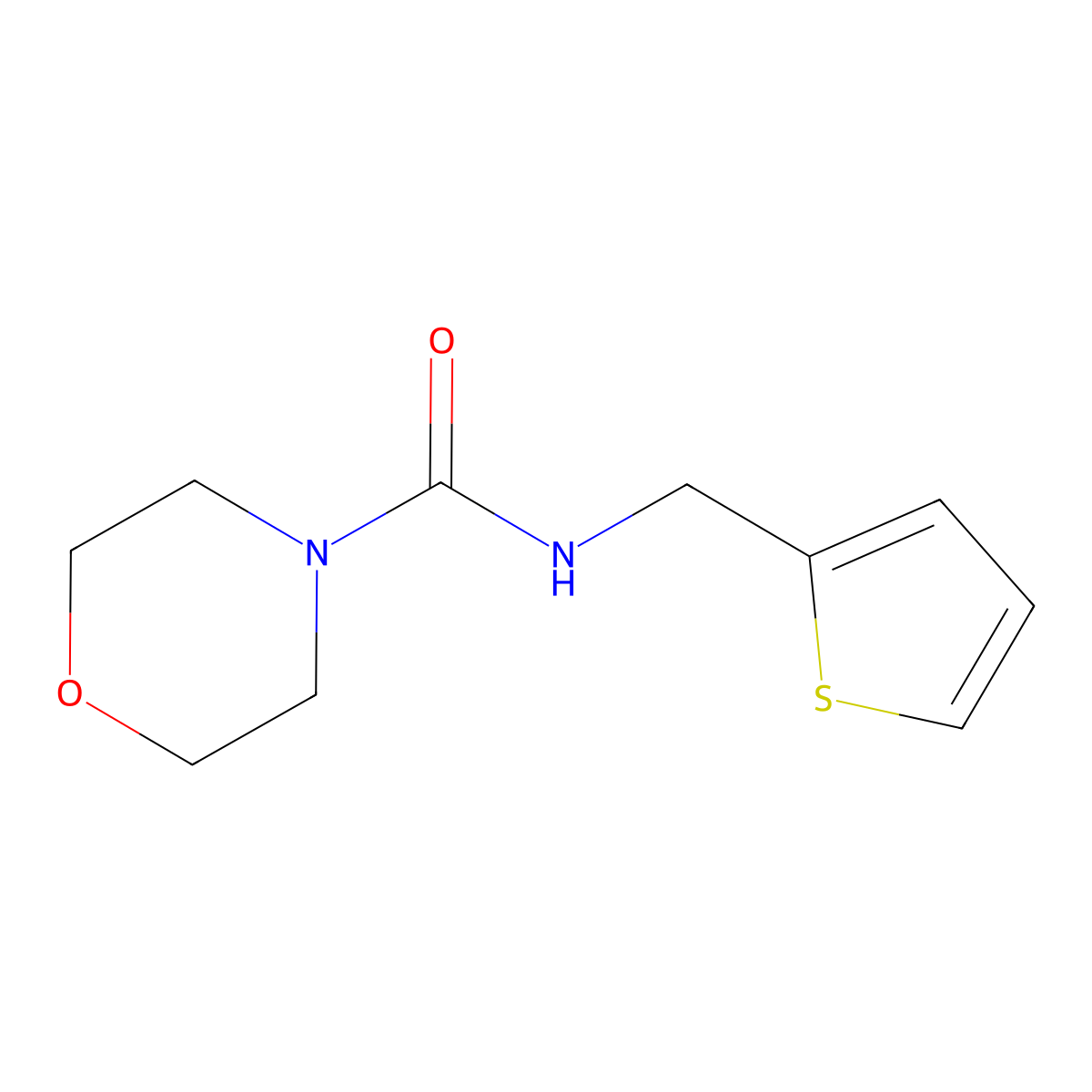 N-(thiophen-2-ylmethyl)morpholine-4-carboxamide molecular structure, CAS 1603558-66-2