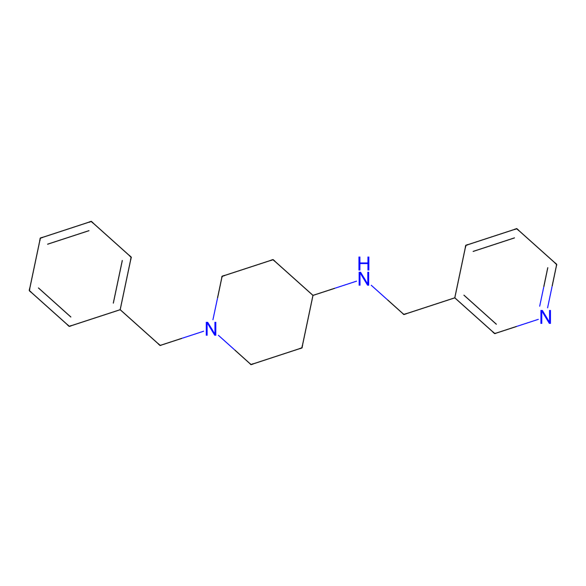 N-[1-(Phenylmethyl)-4-piperidinyl]-3-pyridinemethanamine molecular structure, CAS 160357-92-6