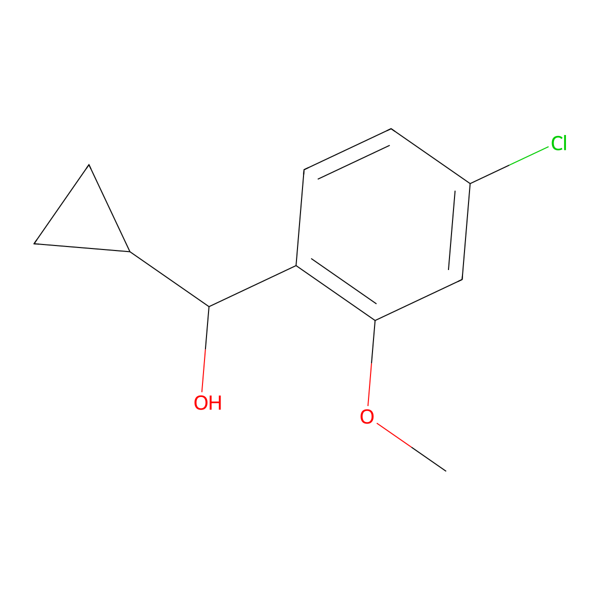 4-Chloro-alpha-cyclopropyl-2-methoxybenZenemethanol molecular structure, CAS 1603571-86-3