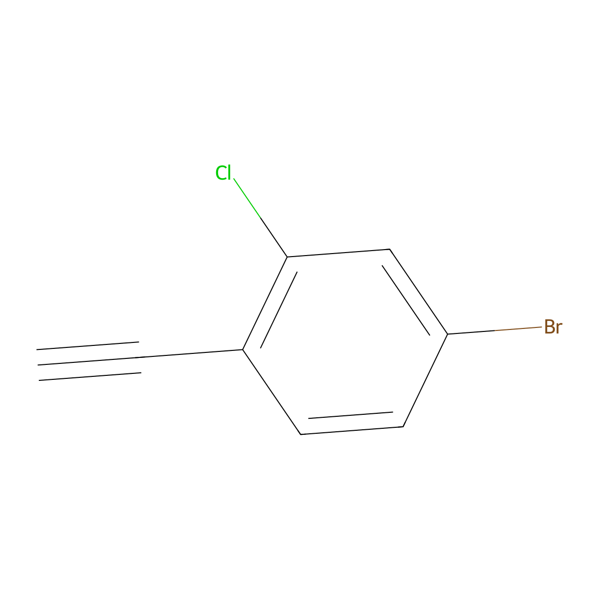 4-Bromo-2-chloro-1-ethynylbenzene molecular structure, CAS 1603573-36-9