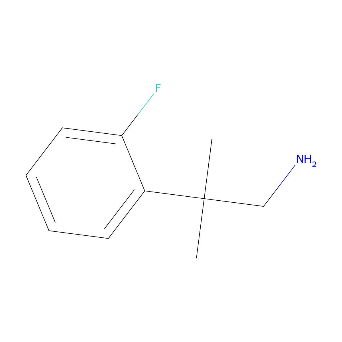 2-(2-Fluorophenyl)-2-methylpropan-1-amine molecular structure, CAS 160358-03-2