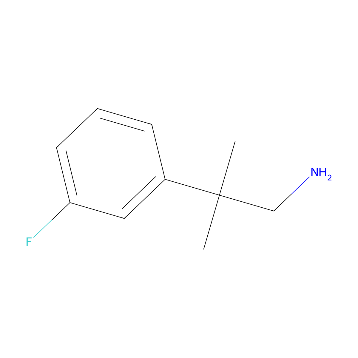 2-(3-Fluorophenyl)-2-methylpropan-1-amine molecular structure, CAS 160358-04-3