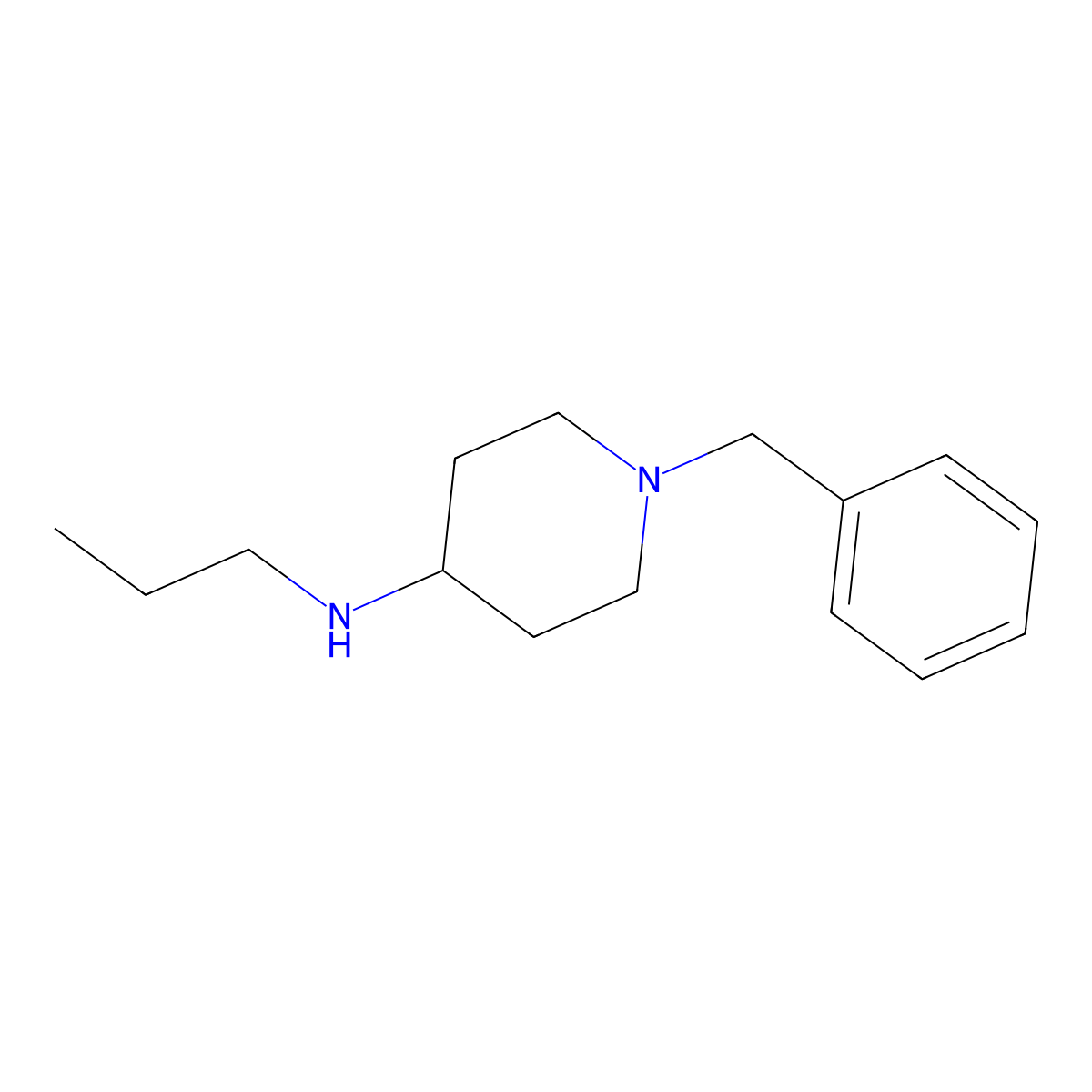 1-benzyl-N-propylpiperidin-4-amine molecular structure, CAS 160358-05-4