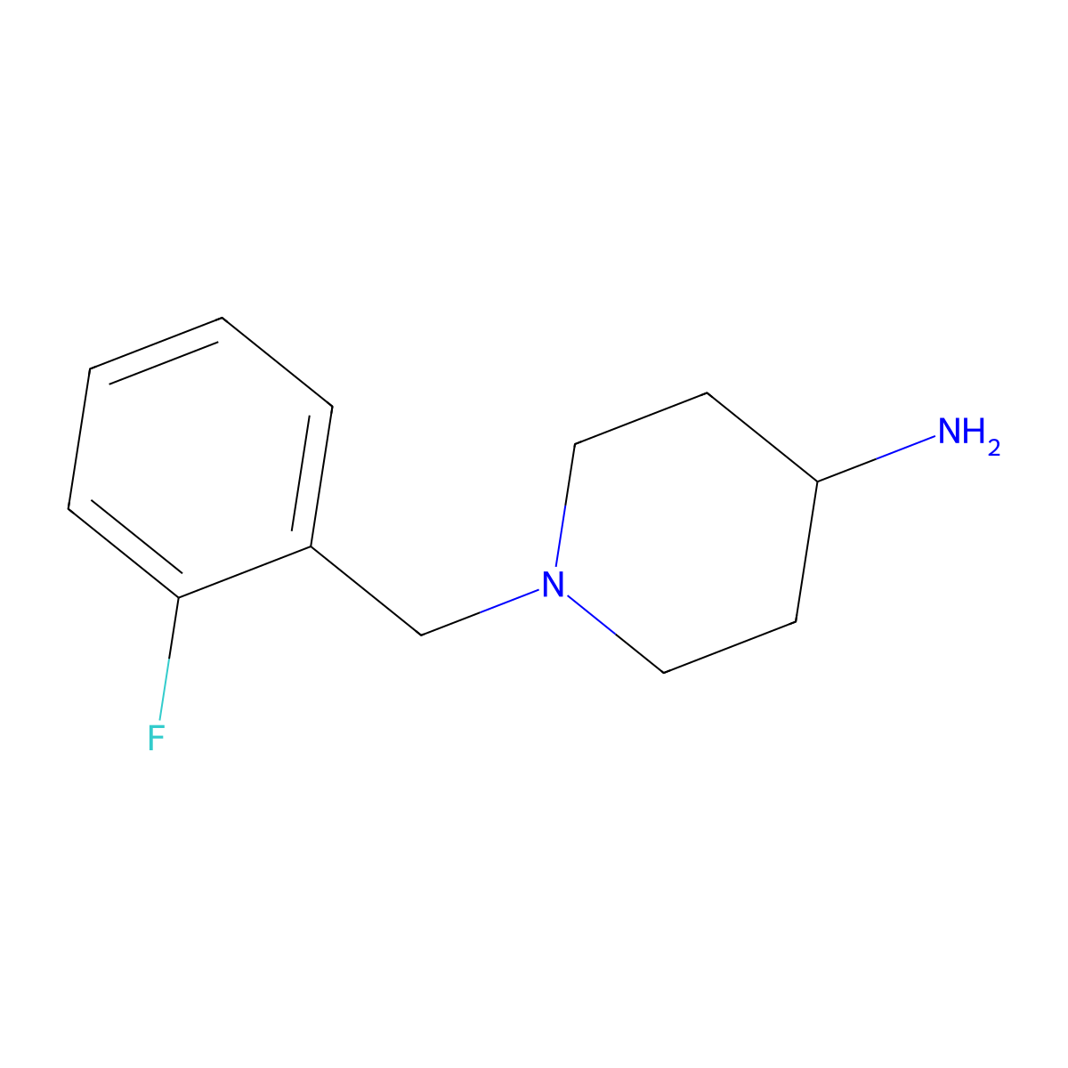 1-[(2-Fluorophenyl)methyl]piperidin-4-amine molecular structure, CAS 160358-06-5