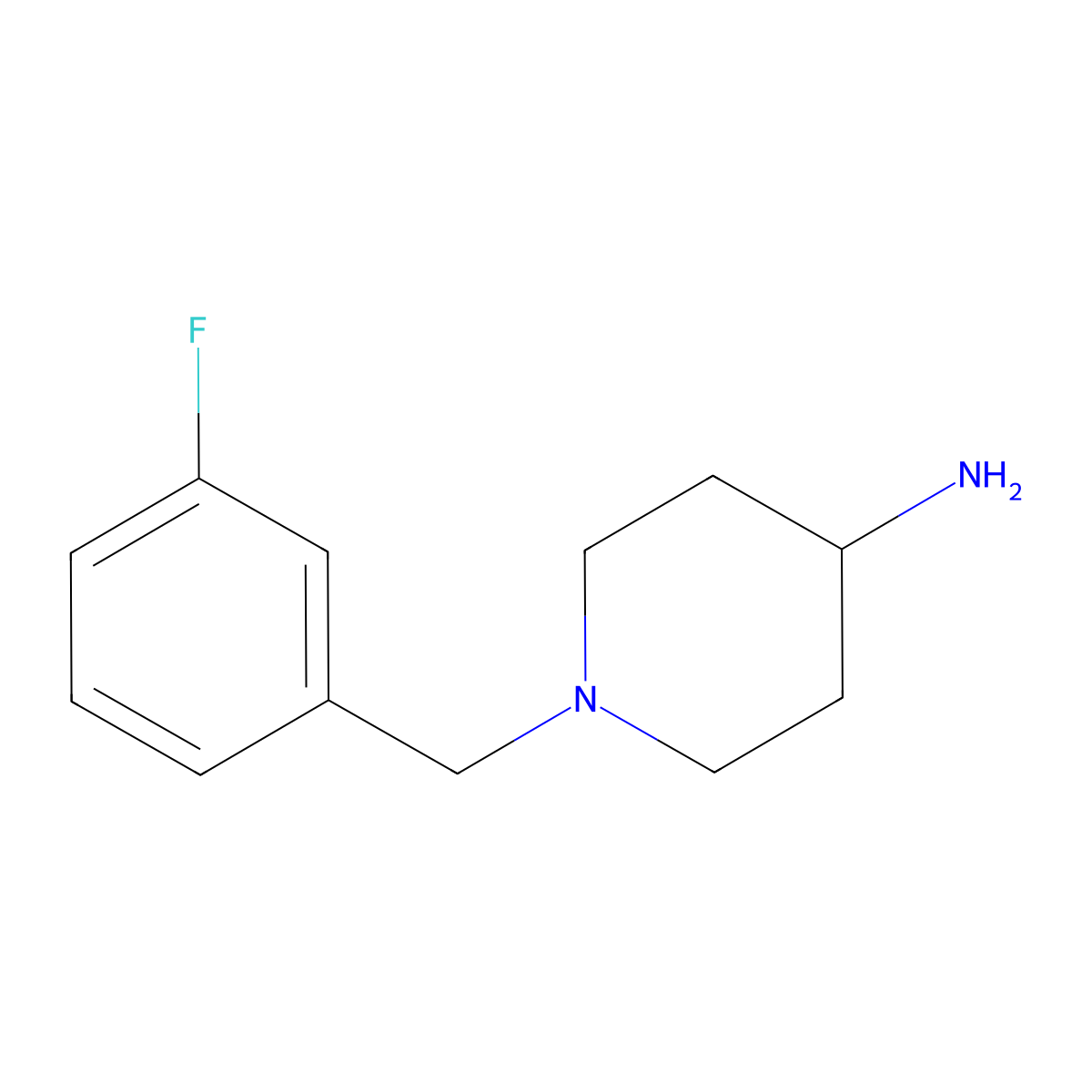 1-[(3-Fluorophenyl)methyl]piperidin-4-amine molecular structure, CAS 160358-07-6