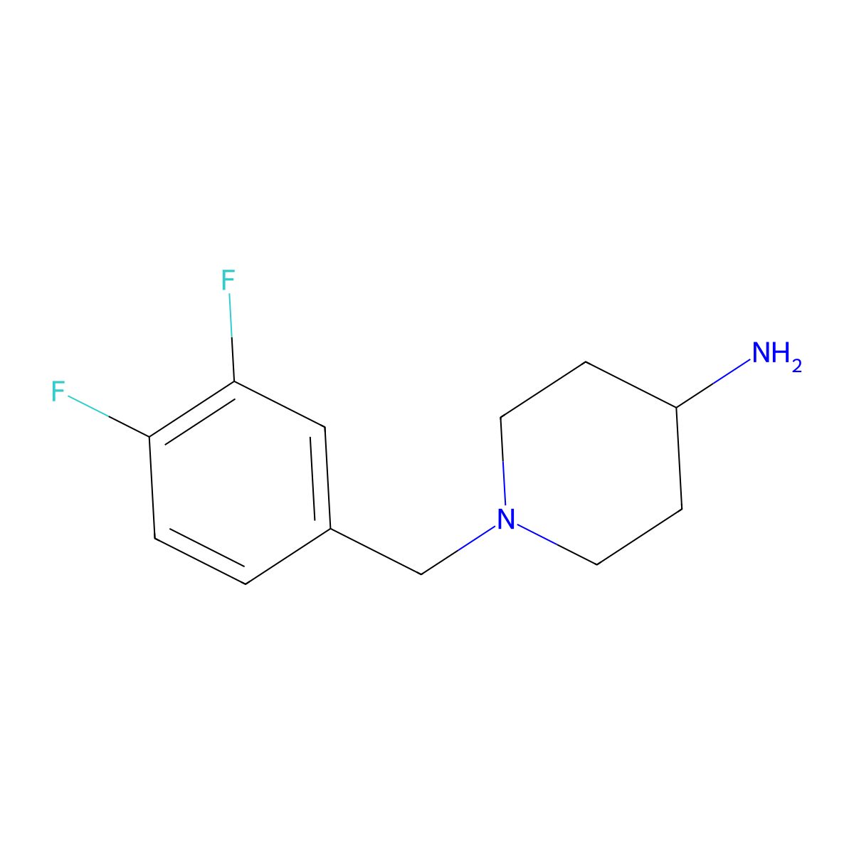 1-[(3,4-Difluorophenyl)methyl]piperidin-4-amine molecular structure, CAS 160358-08-7