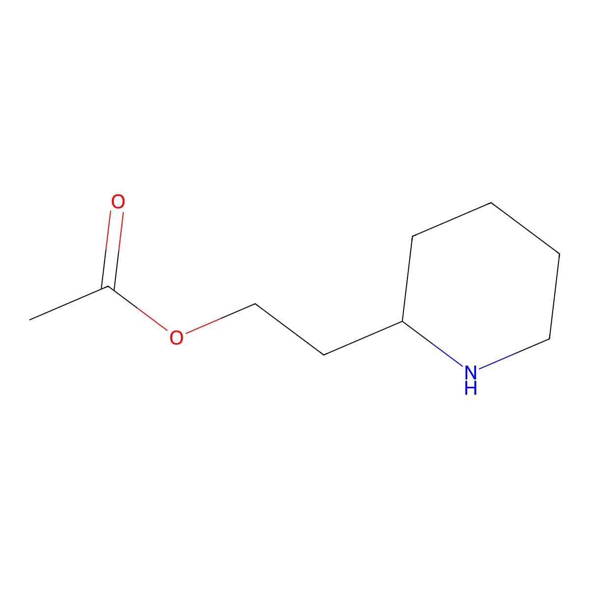 2-(Piperidin-2-yl)ethyl acetate molecular structure, CAS 160358-17-8