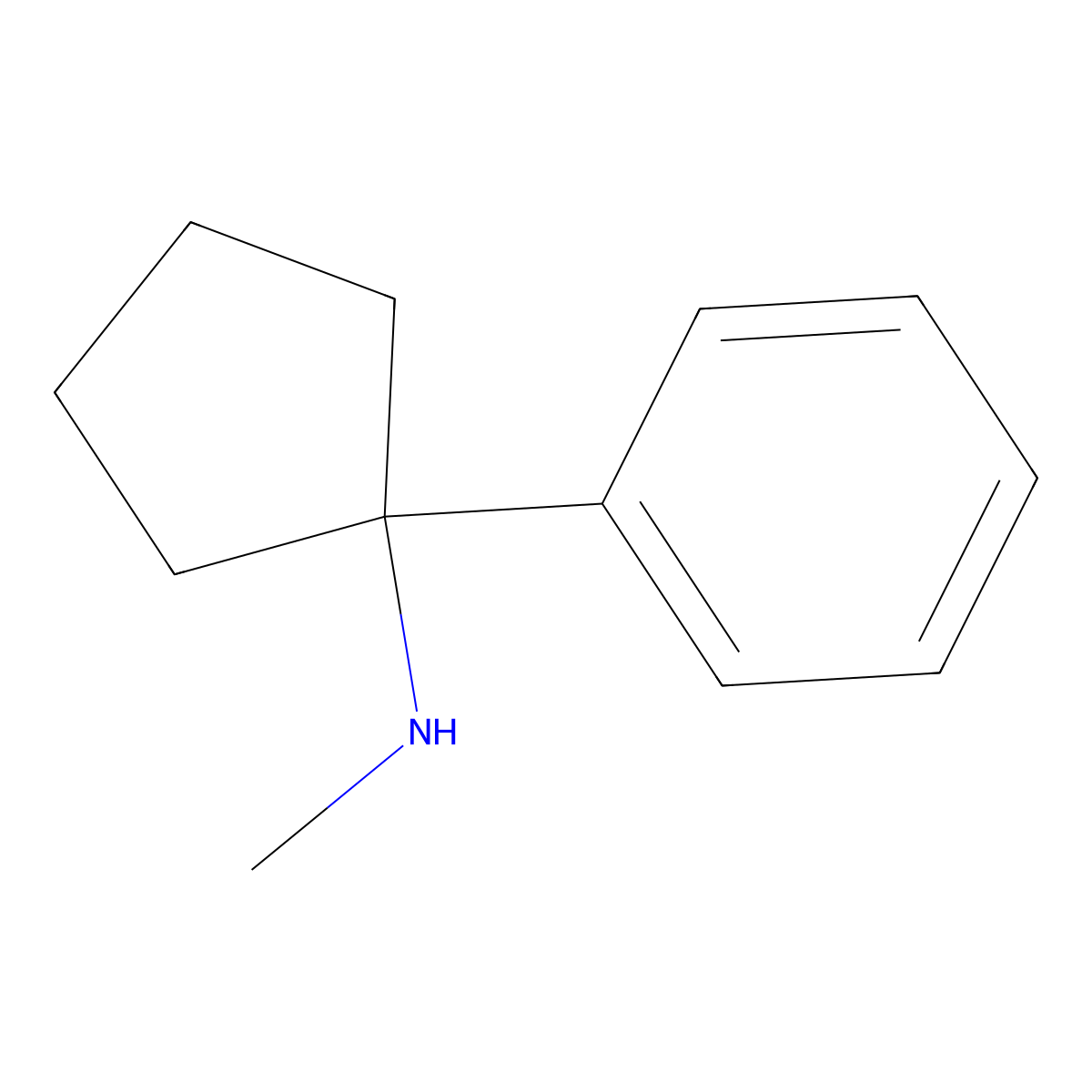 N-methyl-1-phenylcyclopentan-1-amine molecular structure, CAS 160358-22-5