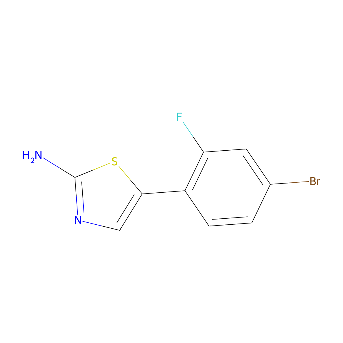 5-(4-Bromo-2-fluorophenyl)thiazol-2-amine molecular structure, CAS 1603584-61-7