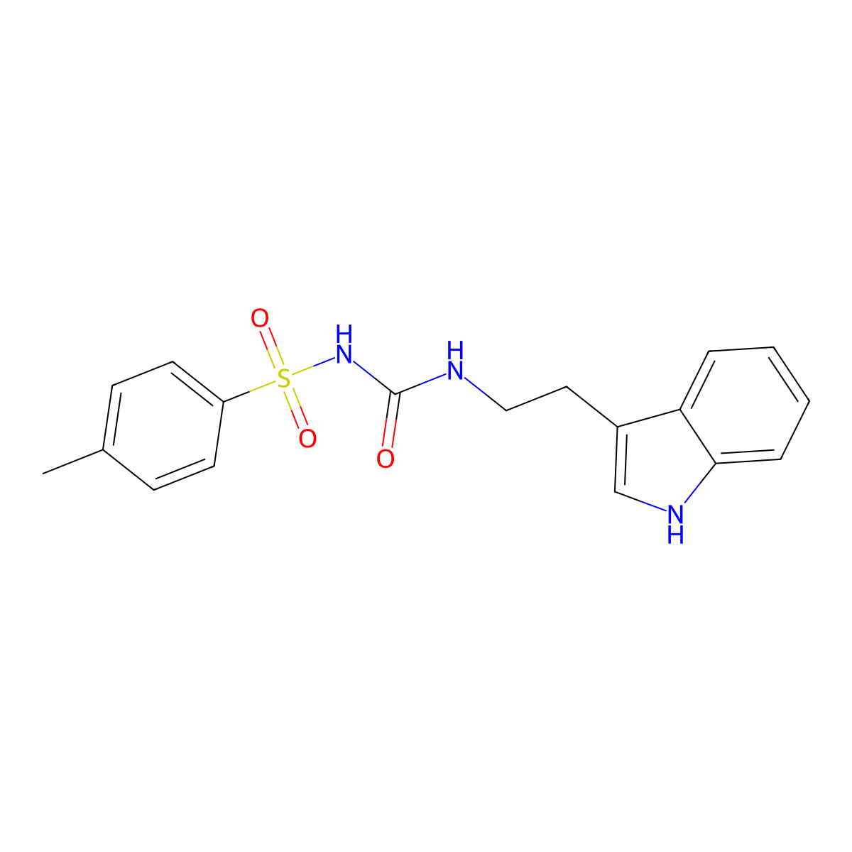 N-{[2-(1H-indol-3-yl)ethyl]carbamoyl}-4-methylbenzenesulfonamide molecular structure, CAS 16036-27-4