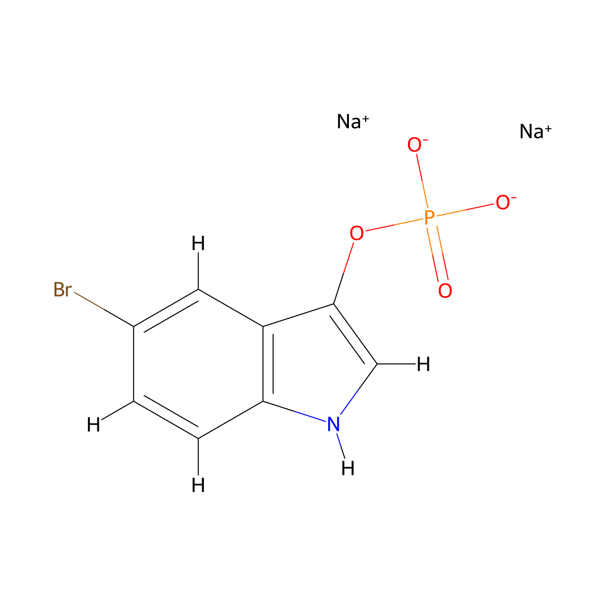 Sodium 5-bromo-1H-indol-3-yl phosphate molecular structure, CAS 16036-59-2