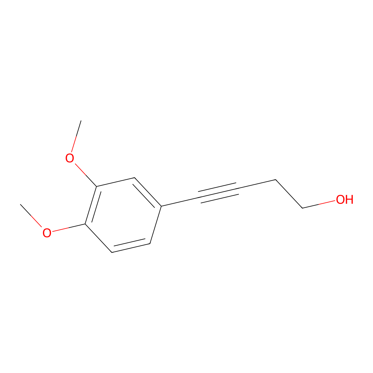 4-(3,4-Dimethoxyphenyl)-3-butyn-1-ol molecular structure, CAS 160360-45-2