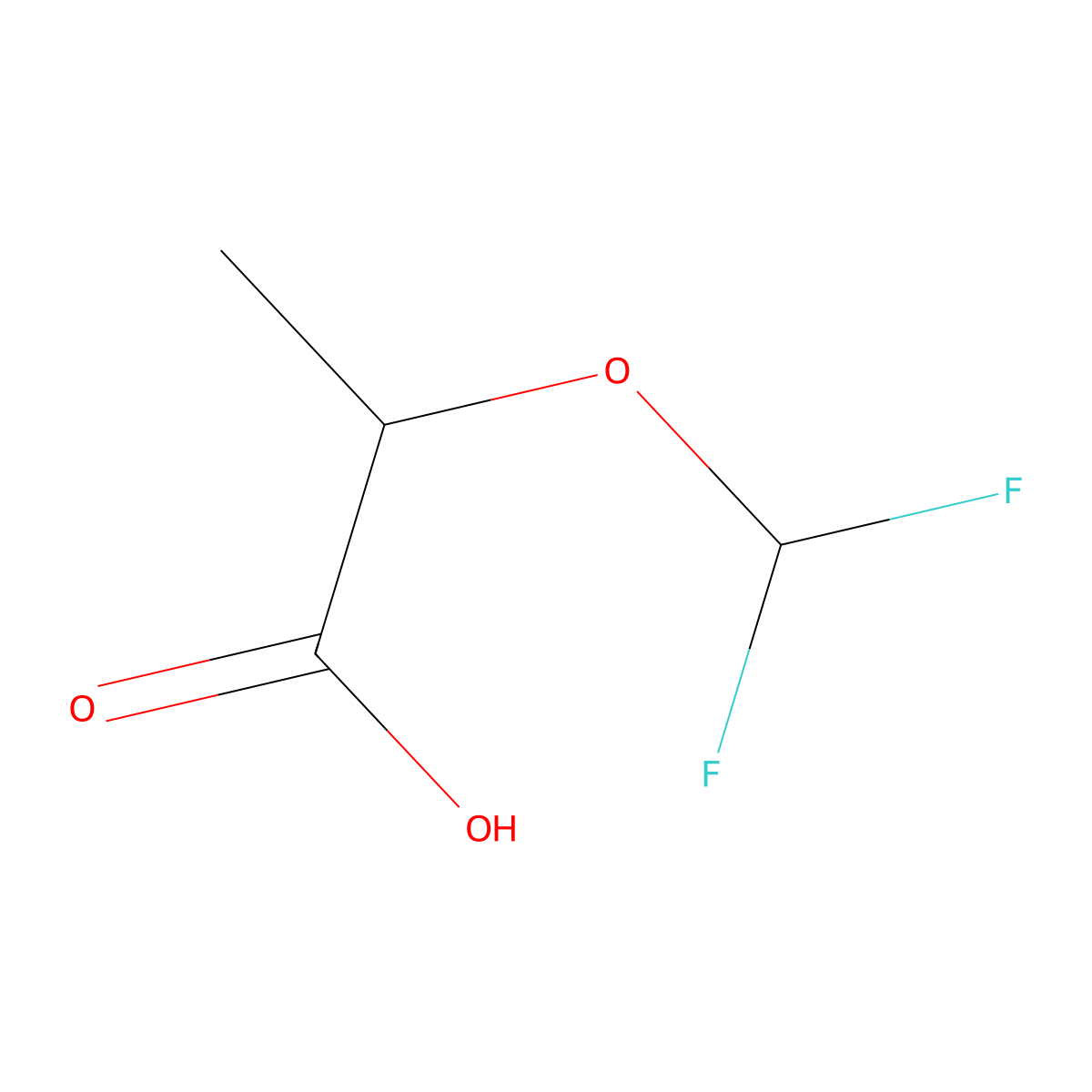 2-(Difluoromethoxy)propanoic acid molecular structure, CAS 1603608-02-1