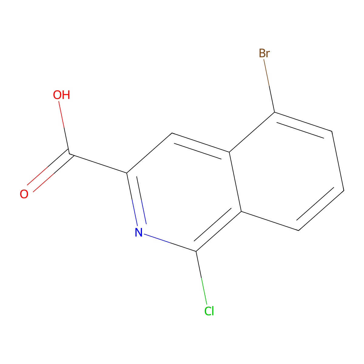 5-Bromo-1-chloroisoquinoline-3-carboxylic acid molecular structure, CAS 1603612-29-8