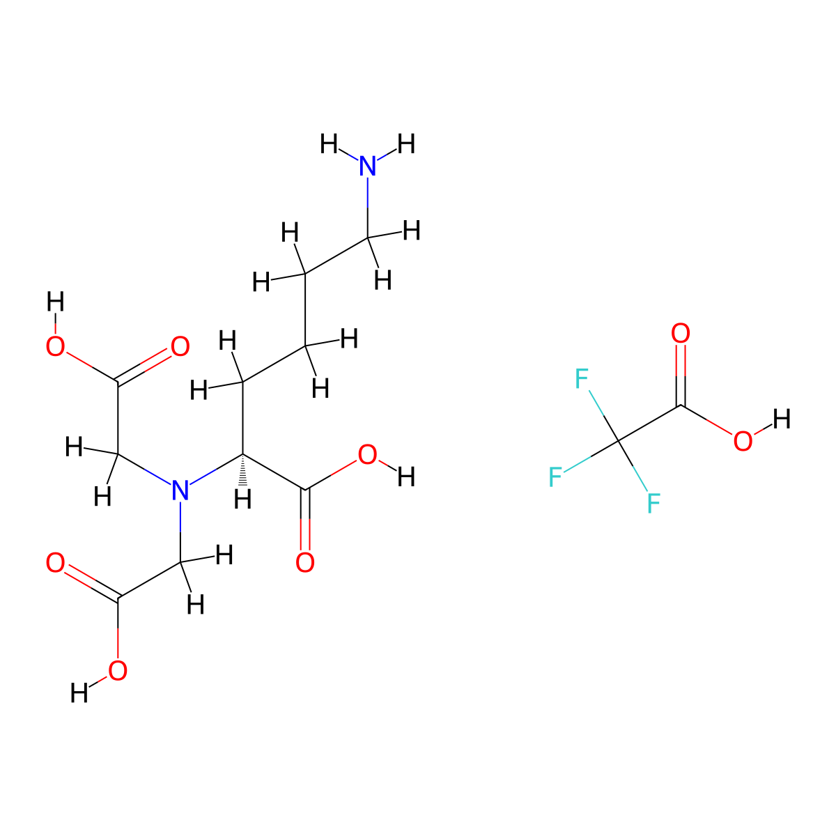 L-Lysine, N2,N2-bis(carboxymethyl)-, 2,2,2-trifluoroacetate (1:1) molecular structure, CAS 160369-83-5