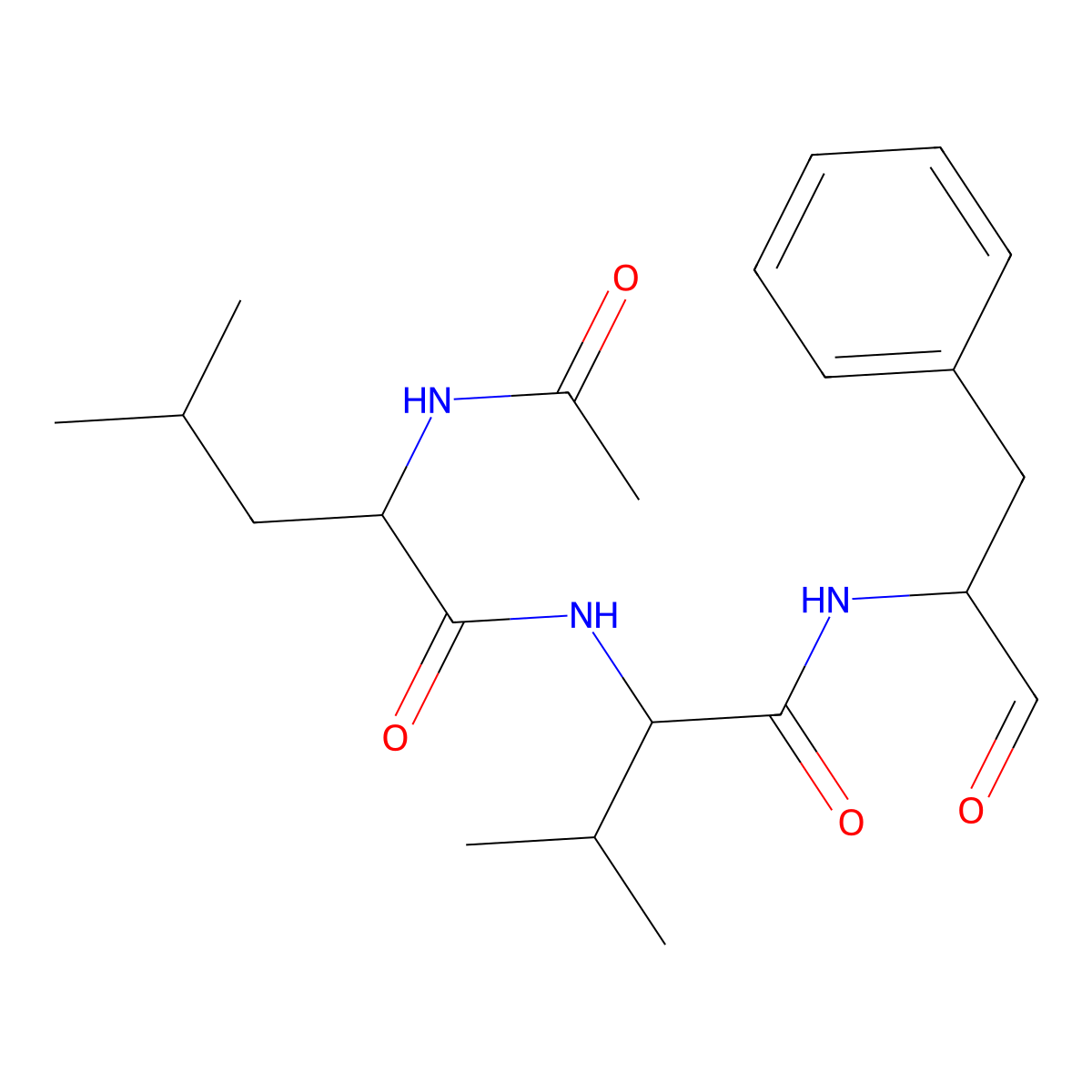 Ac-Leu-Val-Phe-aldehyde molecular structure, CAS 160369-84-6