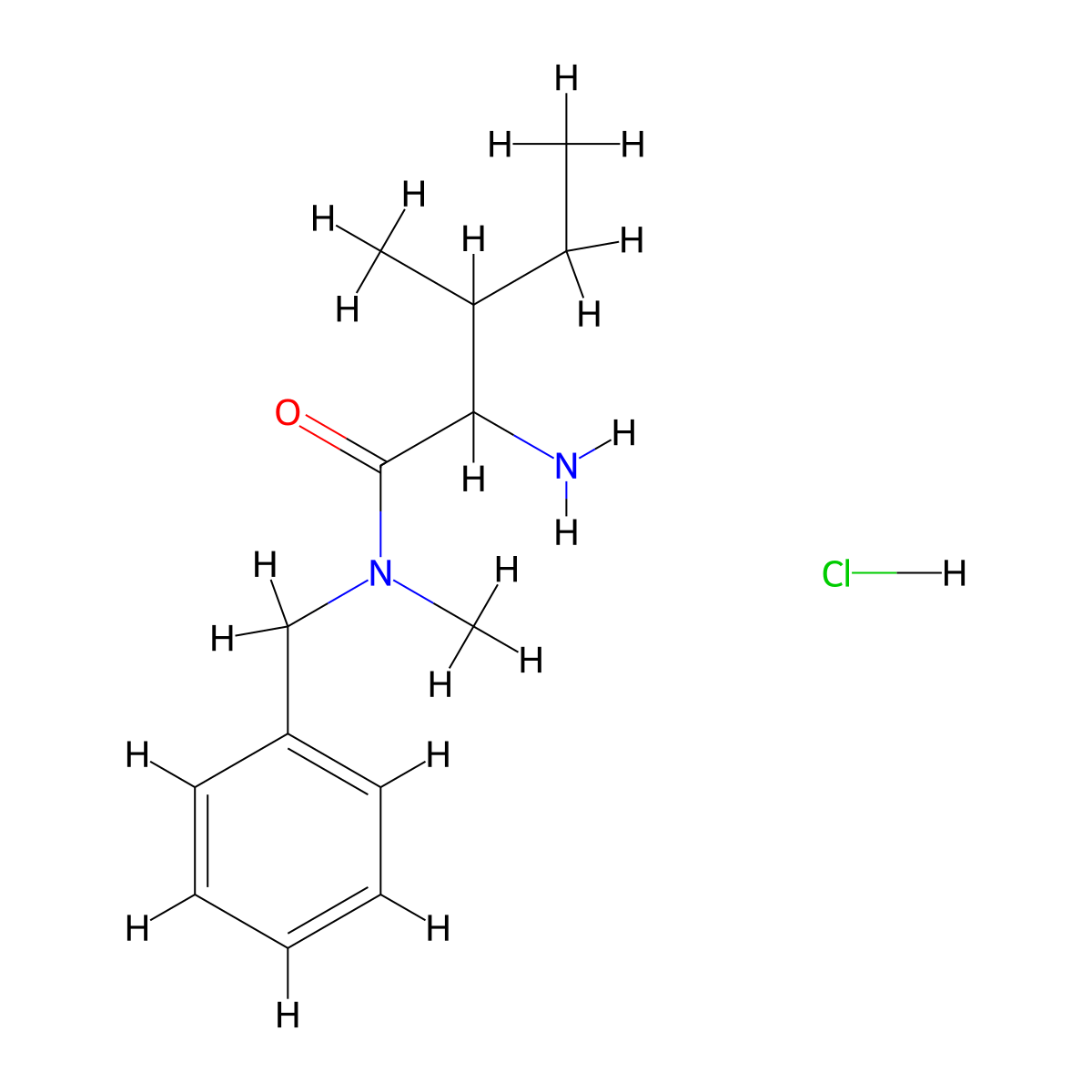 2-amino-N-benzyl-N,3-dimethylpentanamide hydrochloride molecular structure, CAS 1603723-80-3