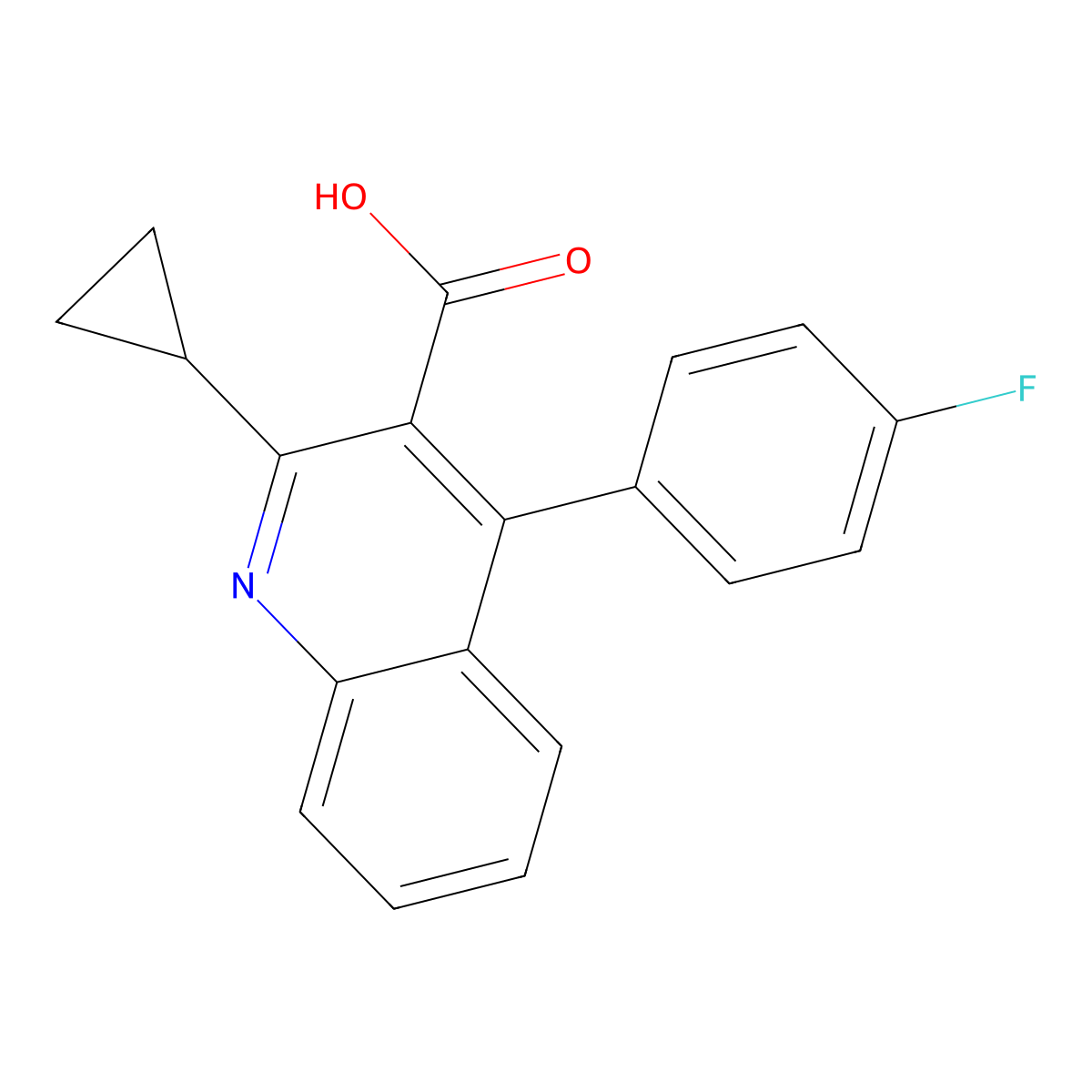 2-Cyclopropyl-4-(4-fluorophenyl)quinoline-3-carboxylic acid molecular structure, CAS 160375-37-1