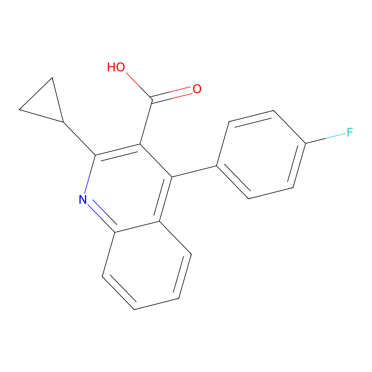 2-Cyclopropyl-4-(4-fluorophenyl)quinoline-3-carboxylic acid molecular structure, CAS 160375-37-1