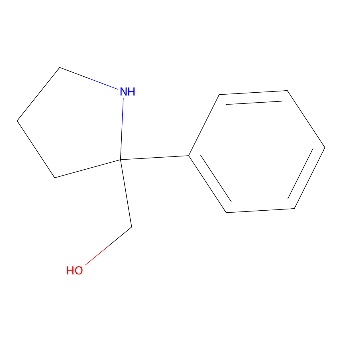 (2-Phenylpyrrolidin-2-yl)methanol molecular structure, CAS 160376-74-9