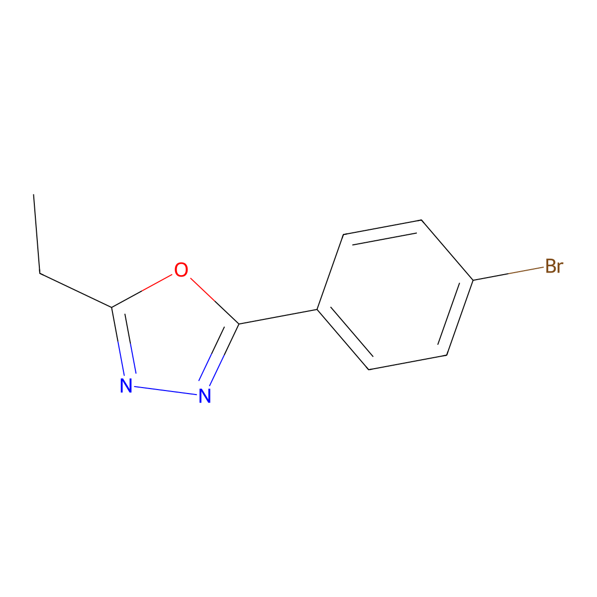 2-(4-Bromophenyl)-5-ethyl-1,3,4-oxadiazole molecular structure, CAS 160377-56-0