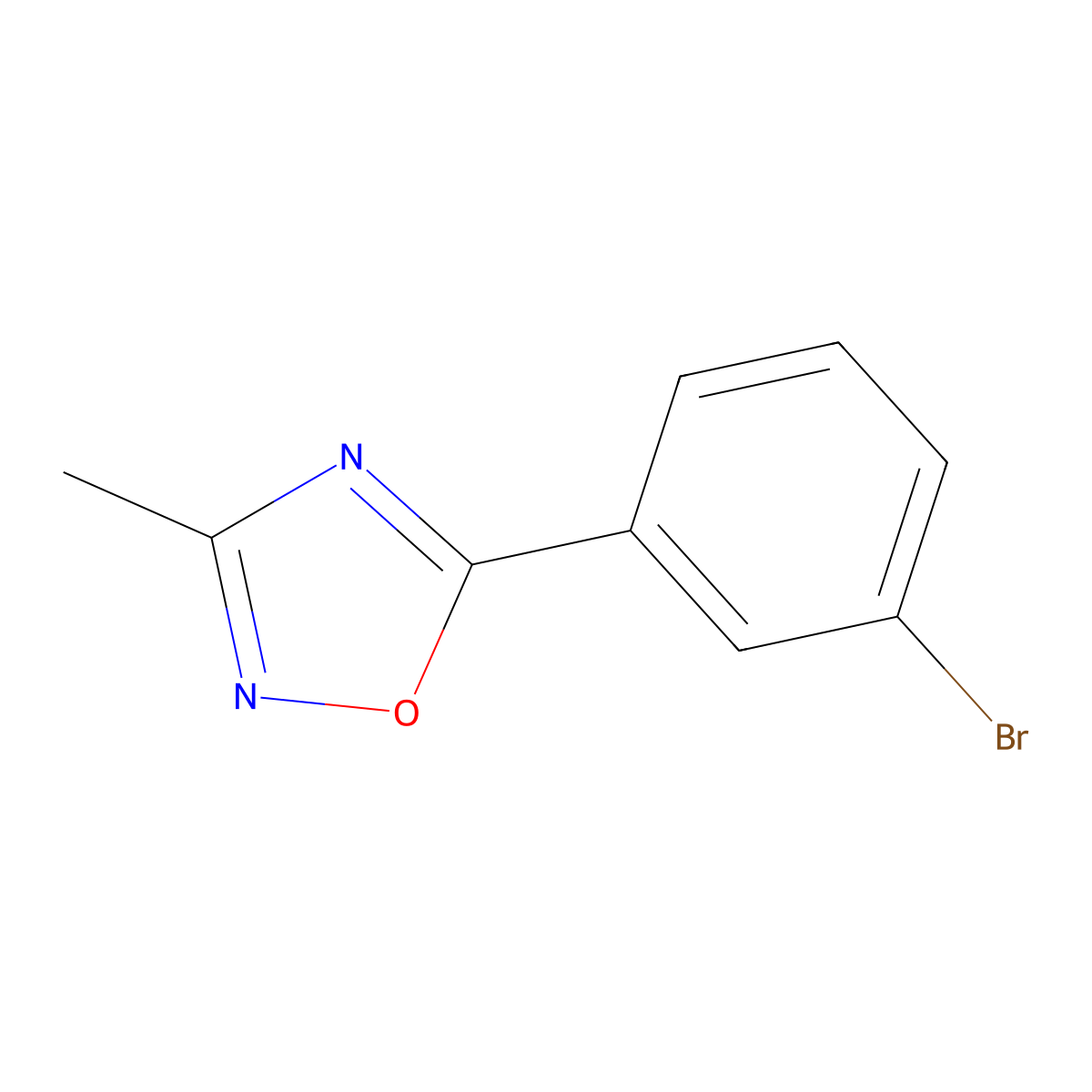 5-(3-Bromophenyl)-3-methyl-1,2,4-oxadiazole molecular structure, CAS 160377-58-2