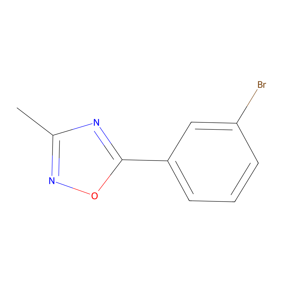 5-(3-Bromophenyl)-3-methyl-1,2,4-oxadiazole molecular structure, CAS 160377-58-2