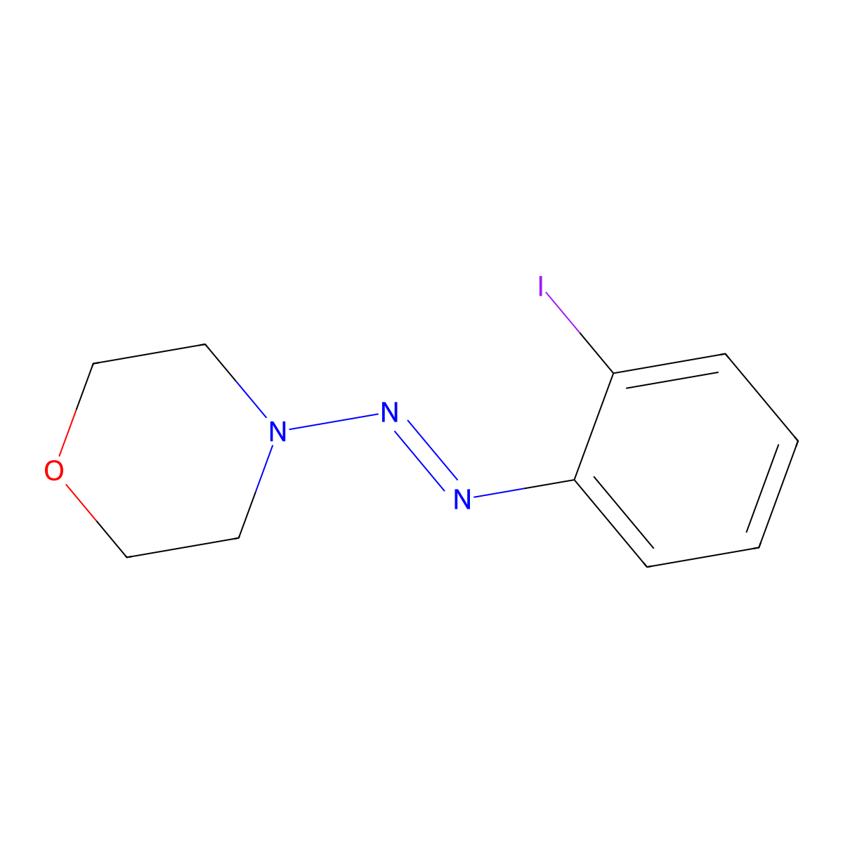 (E)-4-((2-iodophenyl)diazenyl)morpholine molecular structure, CAS 1603815-89-9
