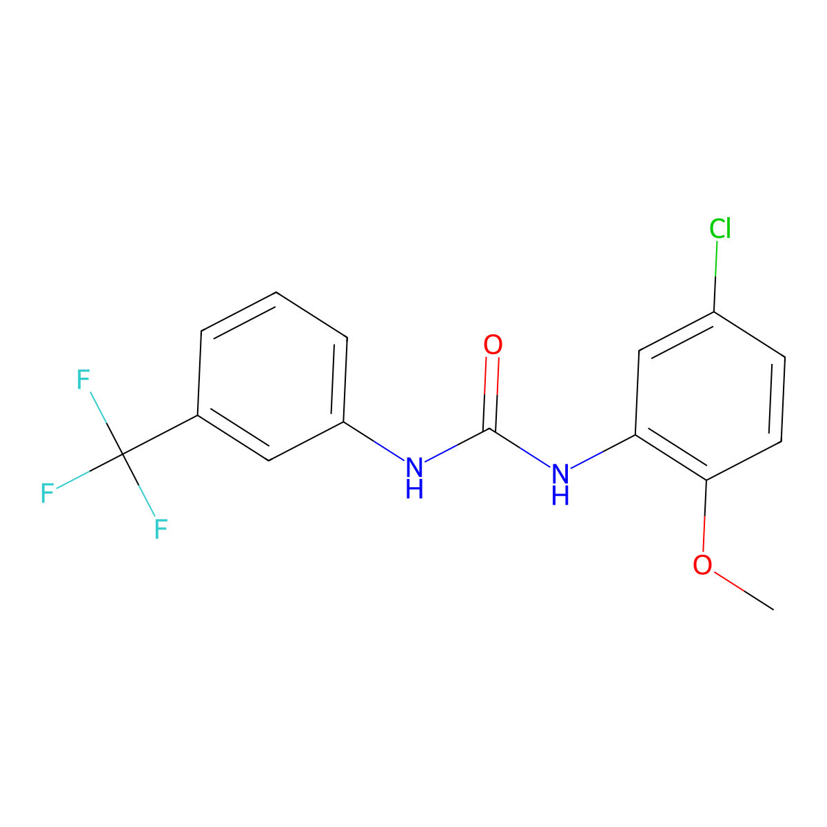 N-(5-Chloro-2-methoxyphenyl)-N'-(3-(trifluoromethyl)phenyl)urea molecular structure, CAS 160383-86-8