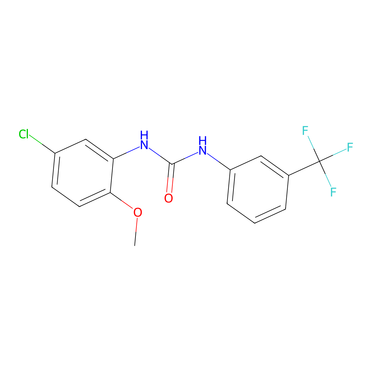 N-(5-Chloro-2-methoxyphenyl)-N'-(3-(trifluoromethyl)phenyl)urea molecular structure, CAS 160383-86-8