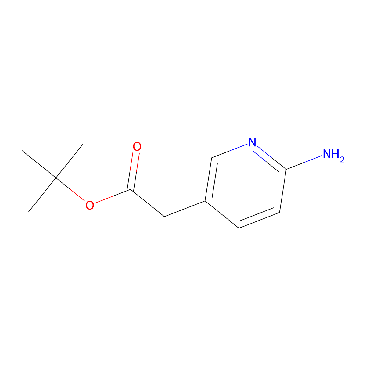 Tert-butyl 2-(6-aminopyridin-3-yl)acetate molecular structure, CAS 1603830-39-2