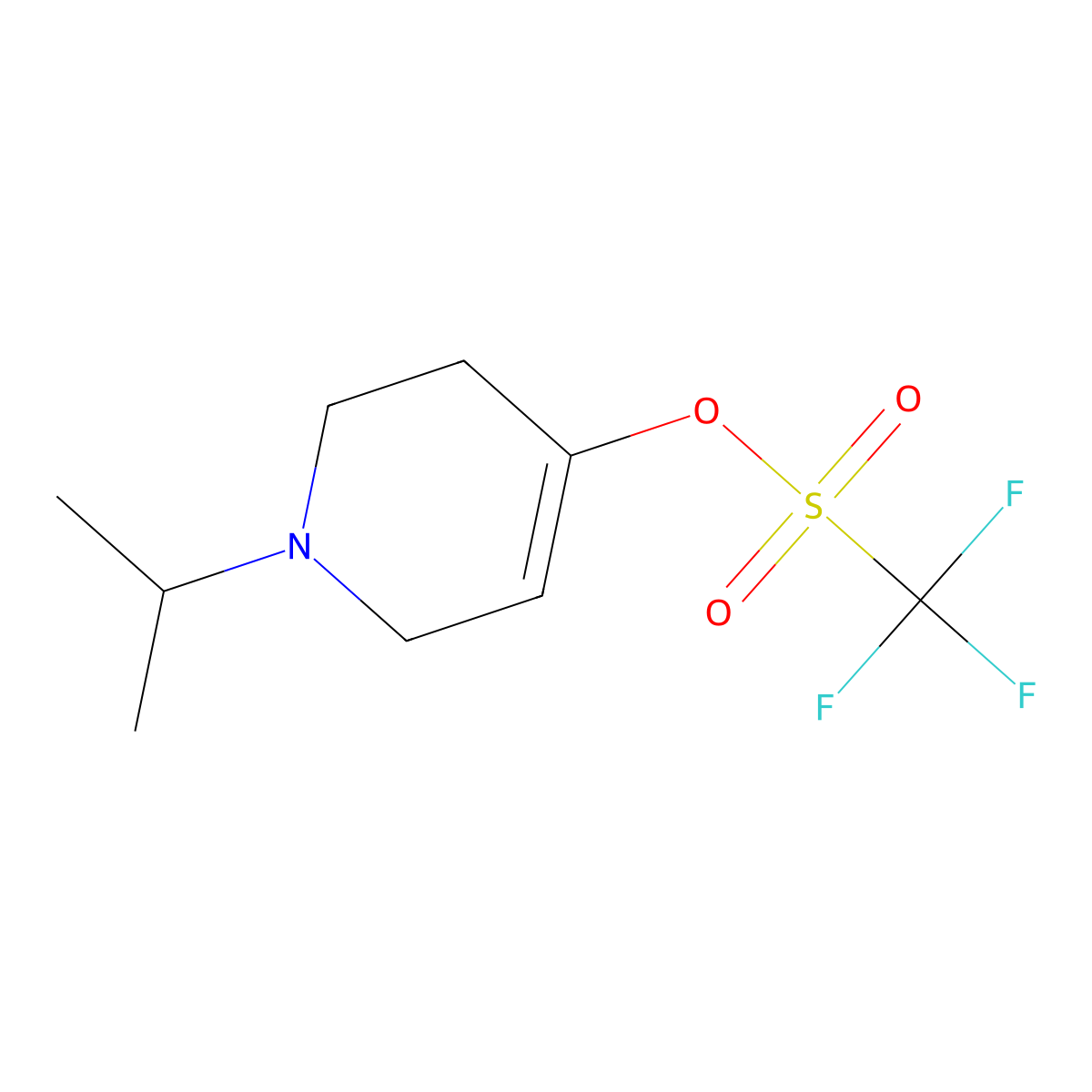 1-(Propan-2-yl)-1,2,3,6-tetrahydropyridin-4-yl trifluoromethanesulfonate molecular structure, CAS 1603833-91-5