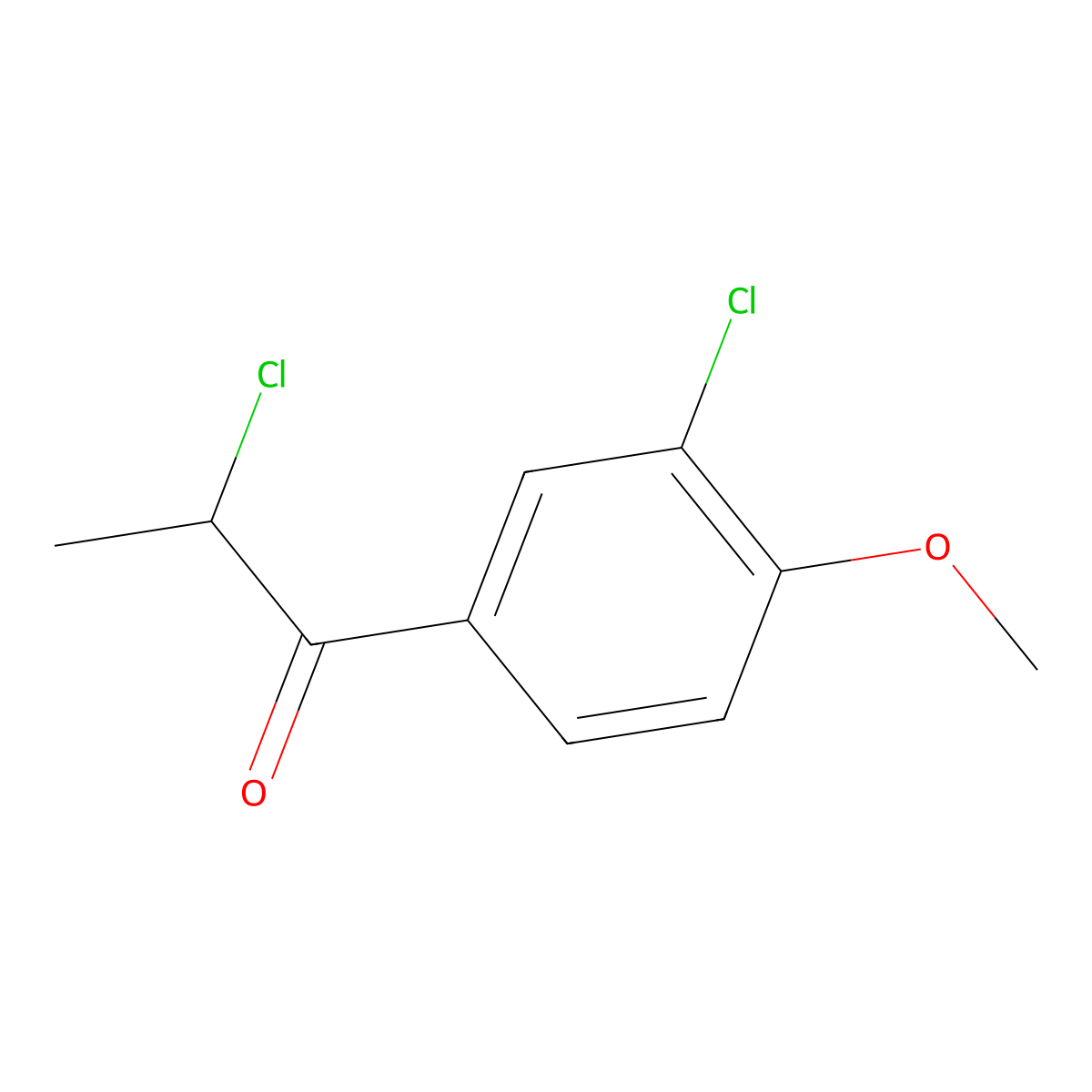 2-Chloro-1-(3-chloro-4-methoxyphenyl)-1-propanone molecular structure, CAS 160388-12-5