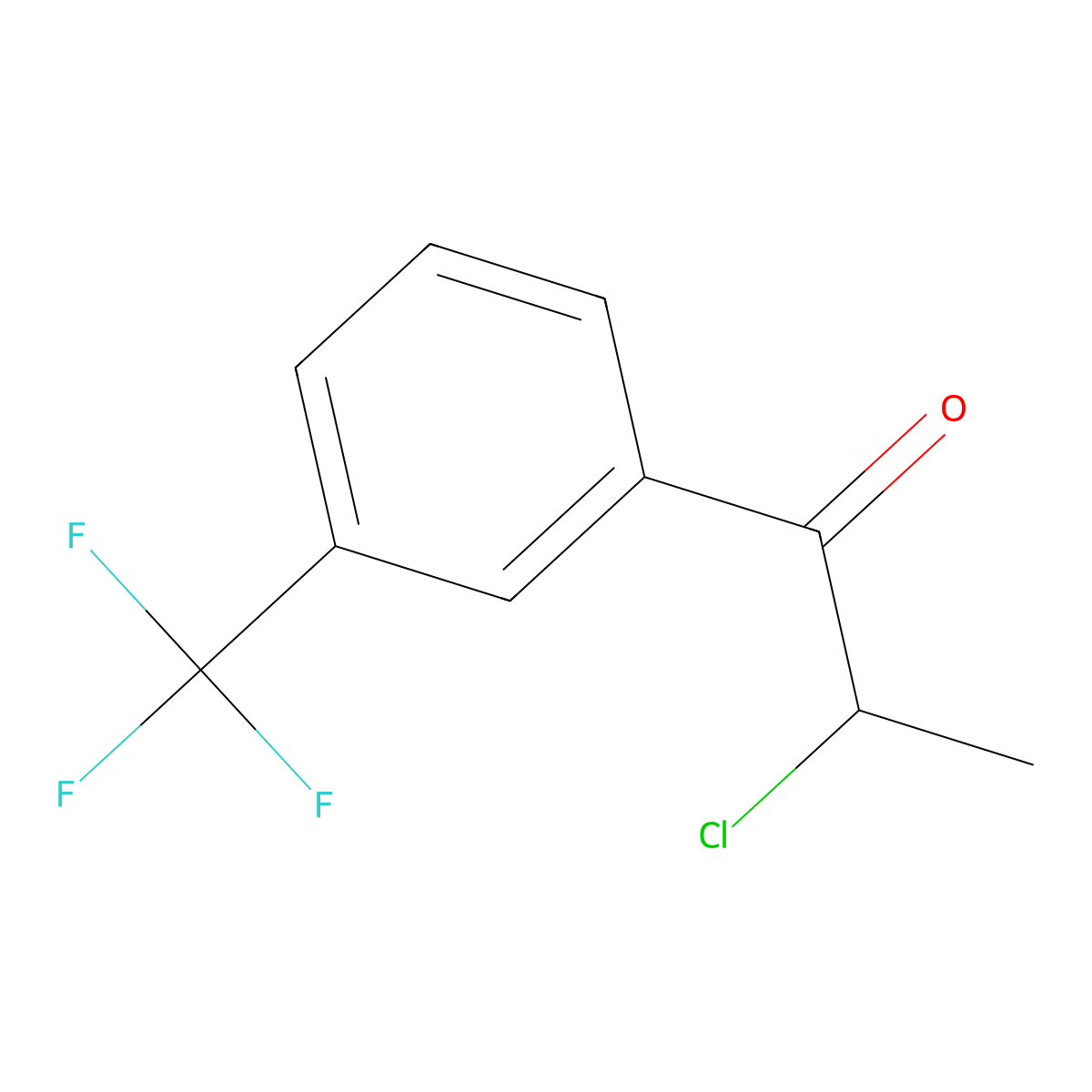 2-Chloro-1-[3-(trifluoromethyl)phenyl]-1-propanone molecular structure, CAS 160388-17-0