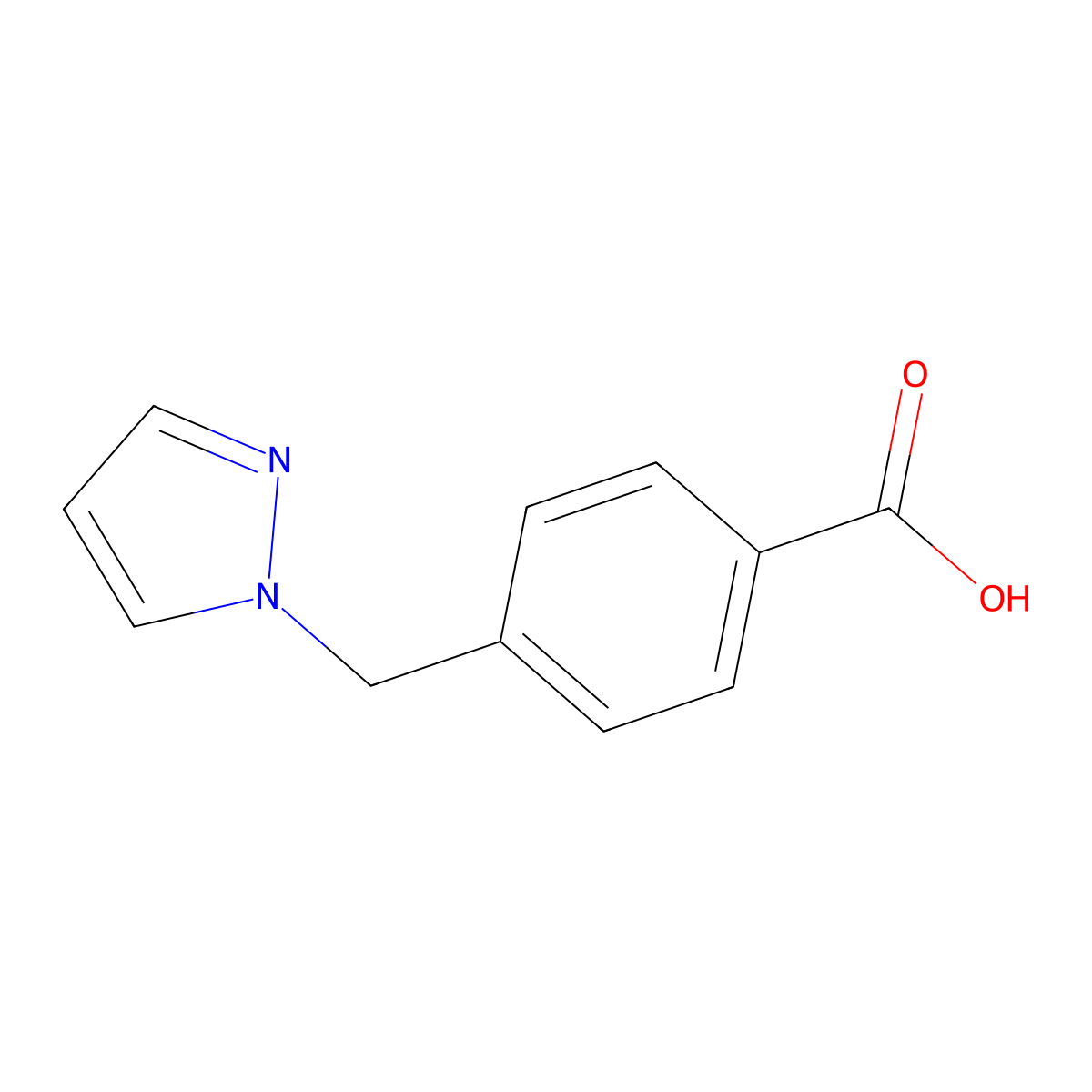 4-(1H-pyrazol-1-ylmethyl)benzoic acid molecular structure, CAS 160388-53-4