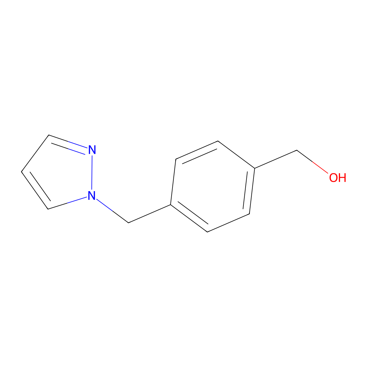 4-(1H-Pyrazol-1-ylmethyl)benzenemethanol molecular structure, CAS 160388-55-6