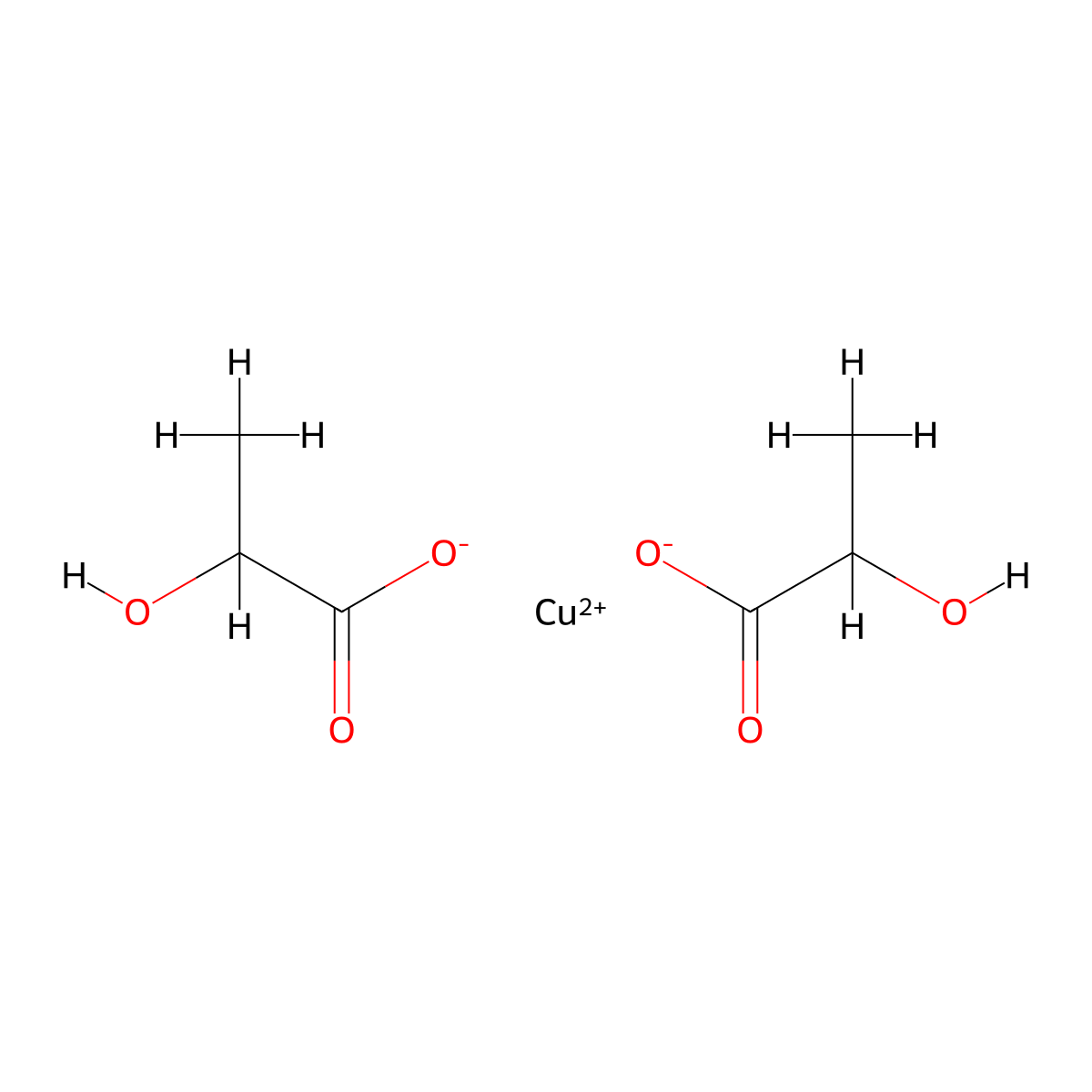 Cupric lactate molecular structure, CAS 16039-52-4