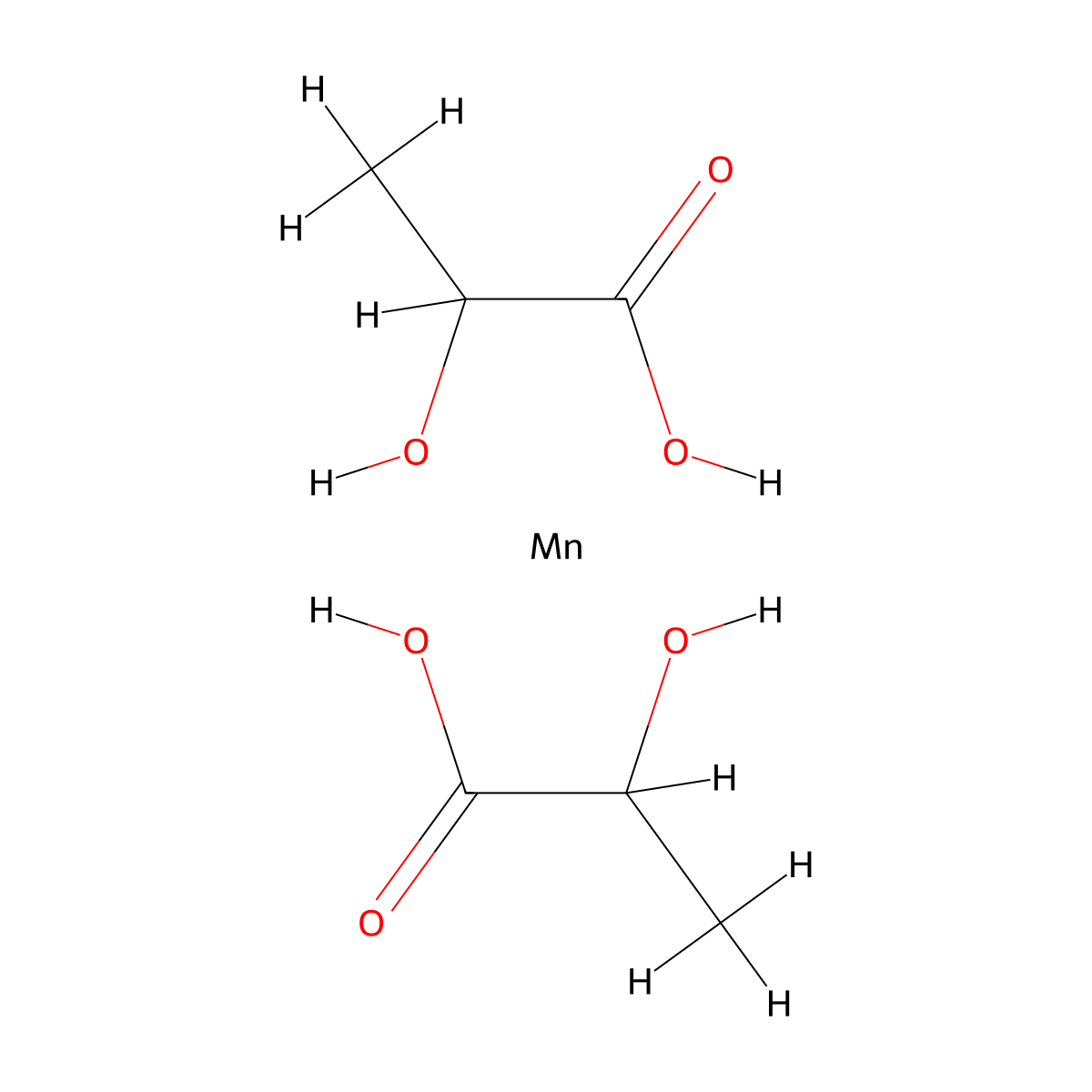 2-Hydroxypropanoic acid;manganese molecular structure, CAS 16039-56-8